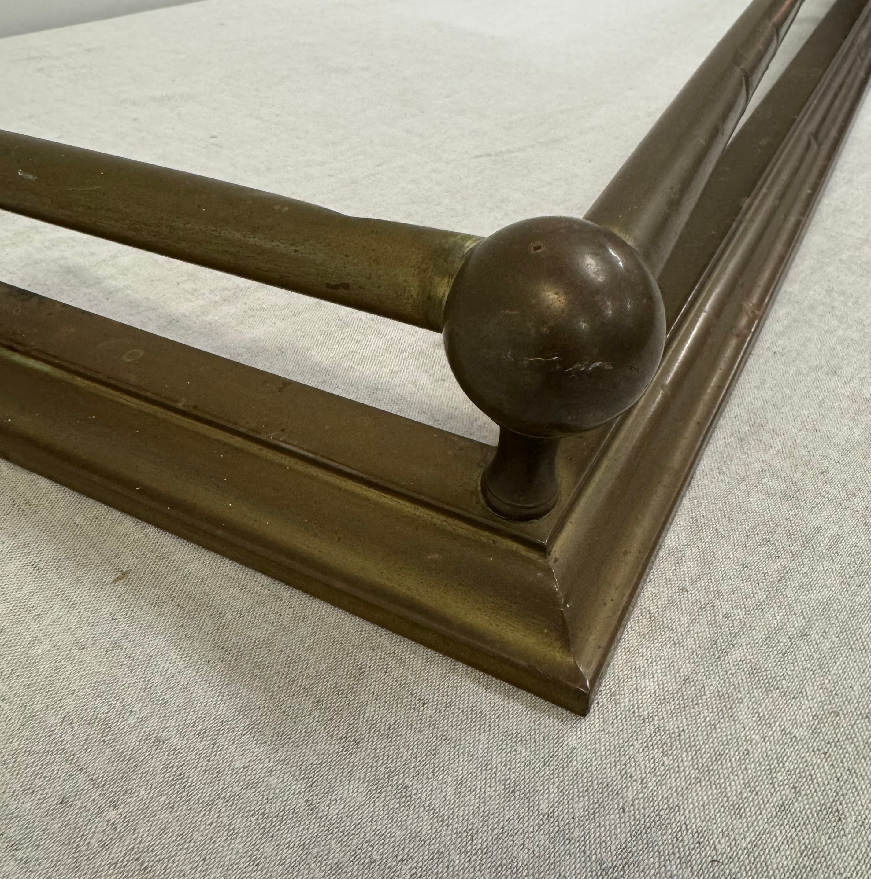 Vintage Aged Brass Fireplace Fender