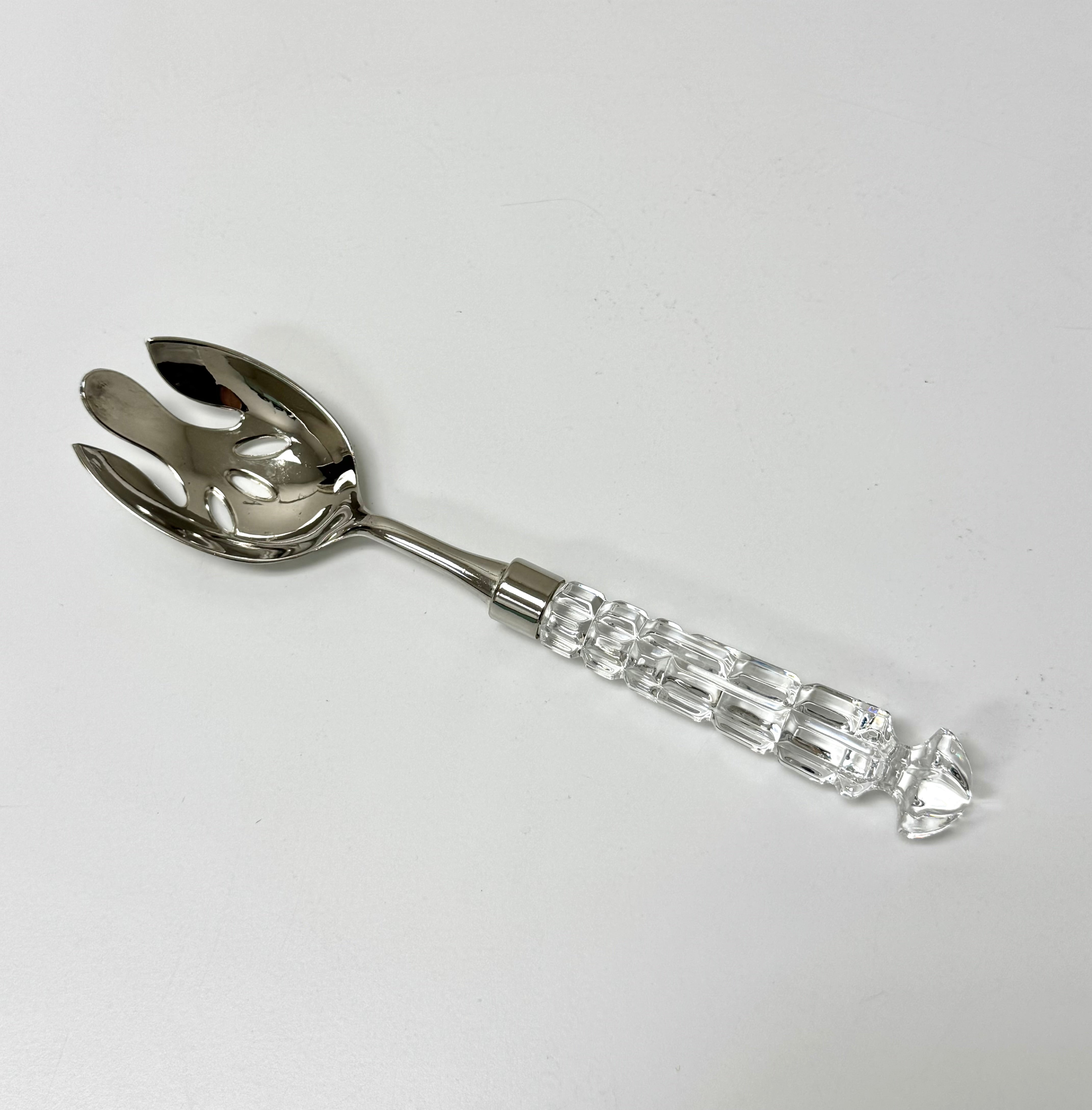 Vintage Silverplate Crystal Serving Spoon