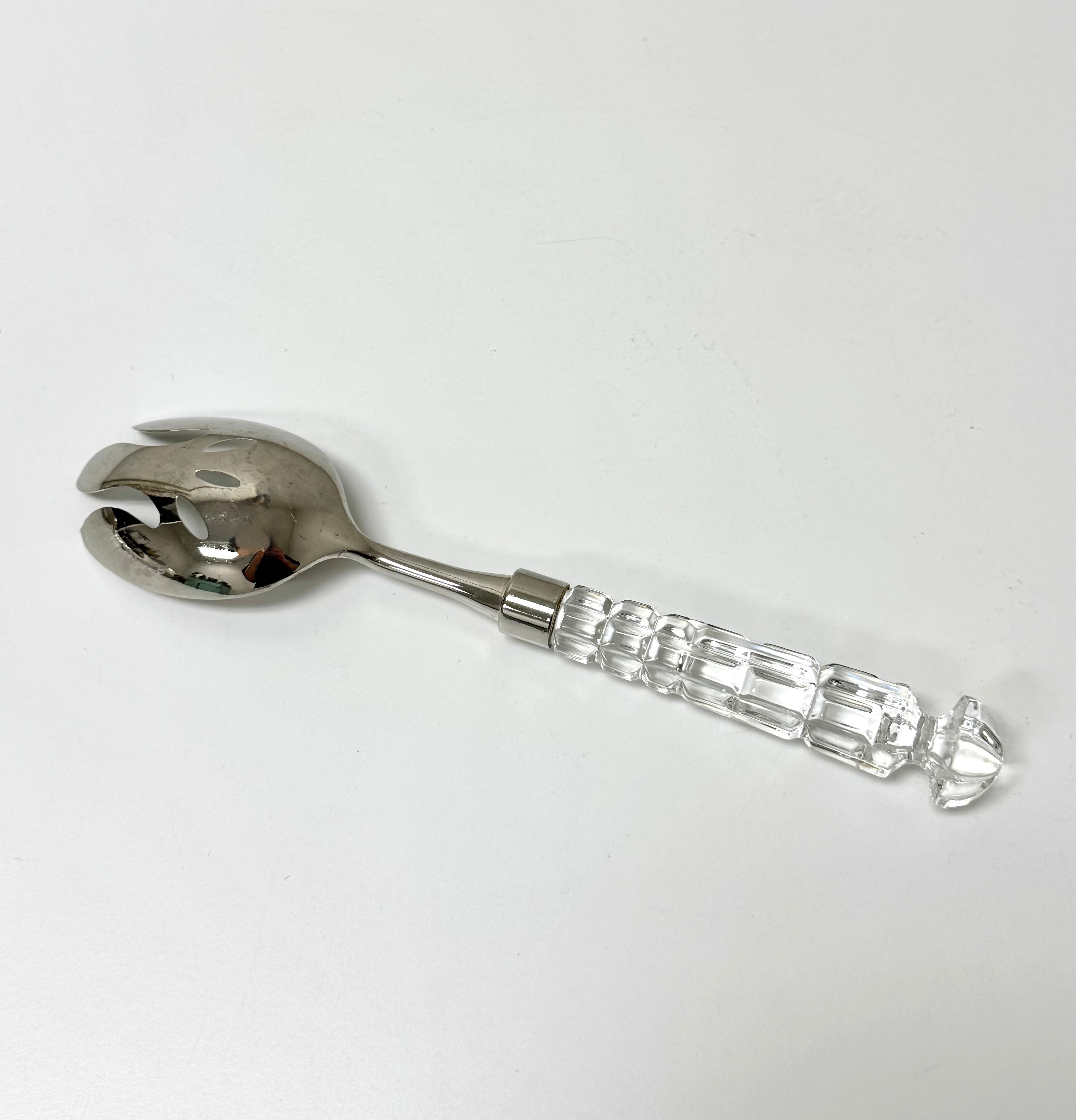 Vintage Silverplate Crystal Serving Spoon
