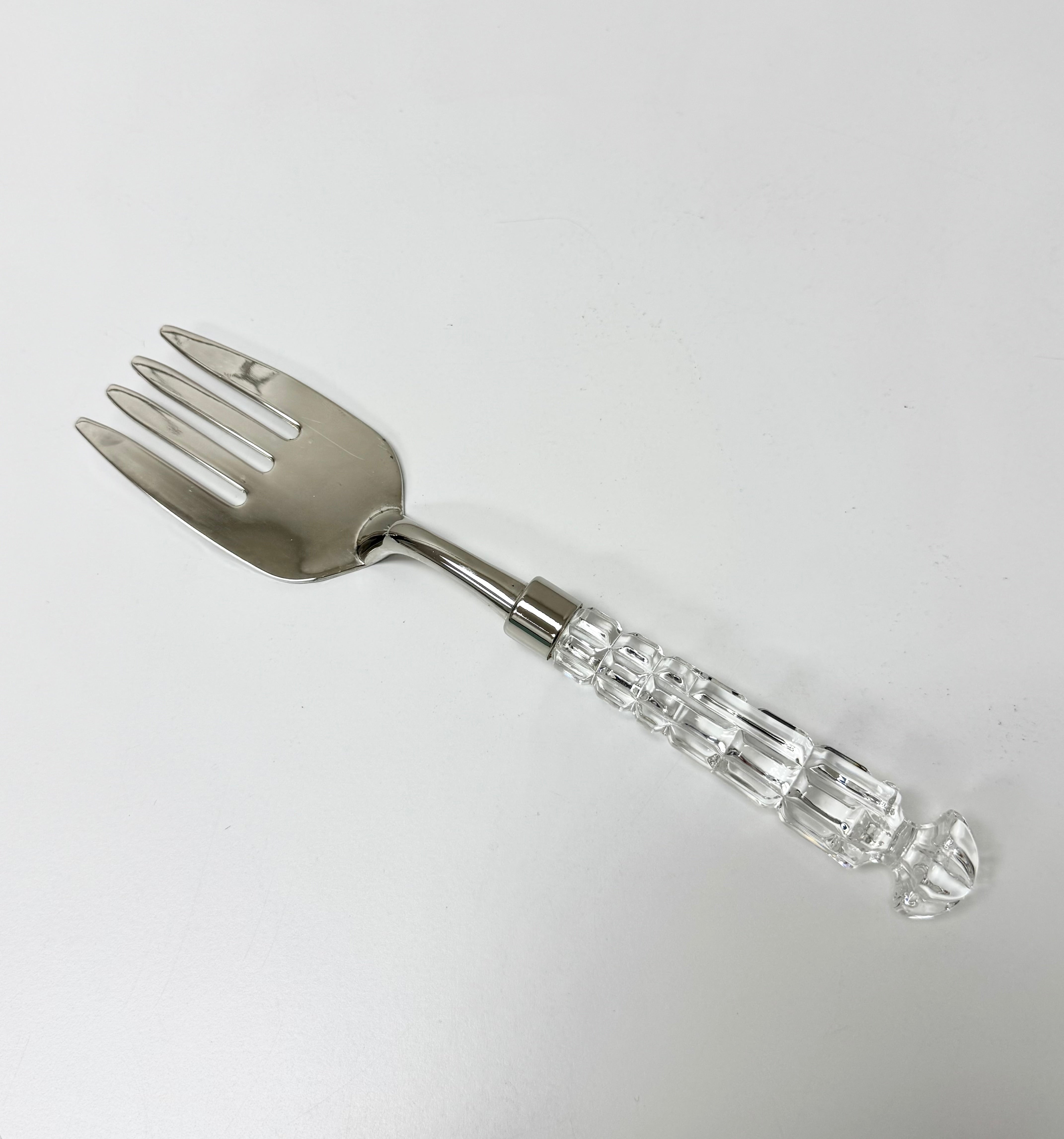 Vintage Silverplate Crystal Serving Fork