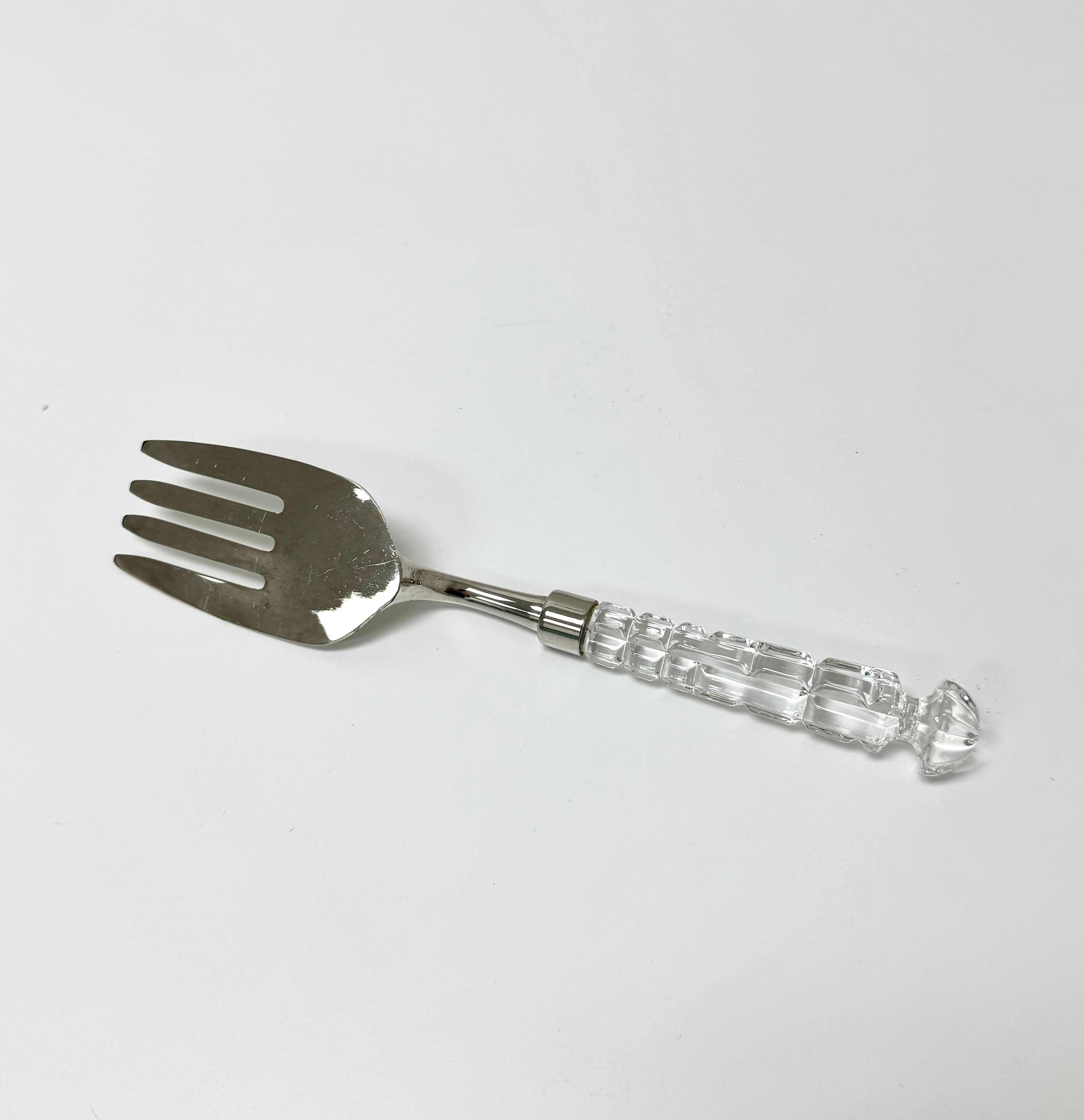 Vintage Silverplate Crystal Serving Fork