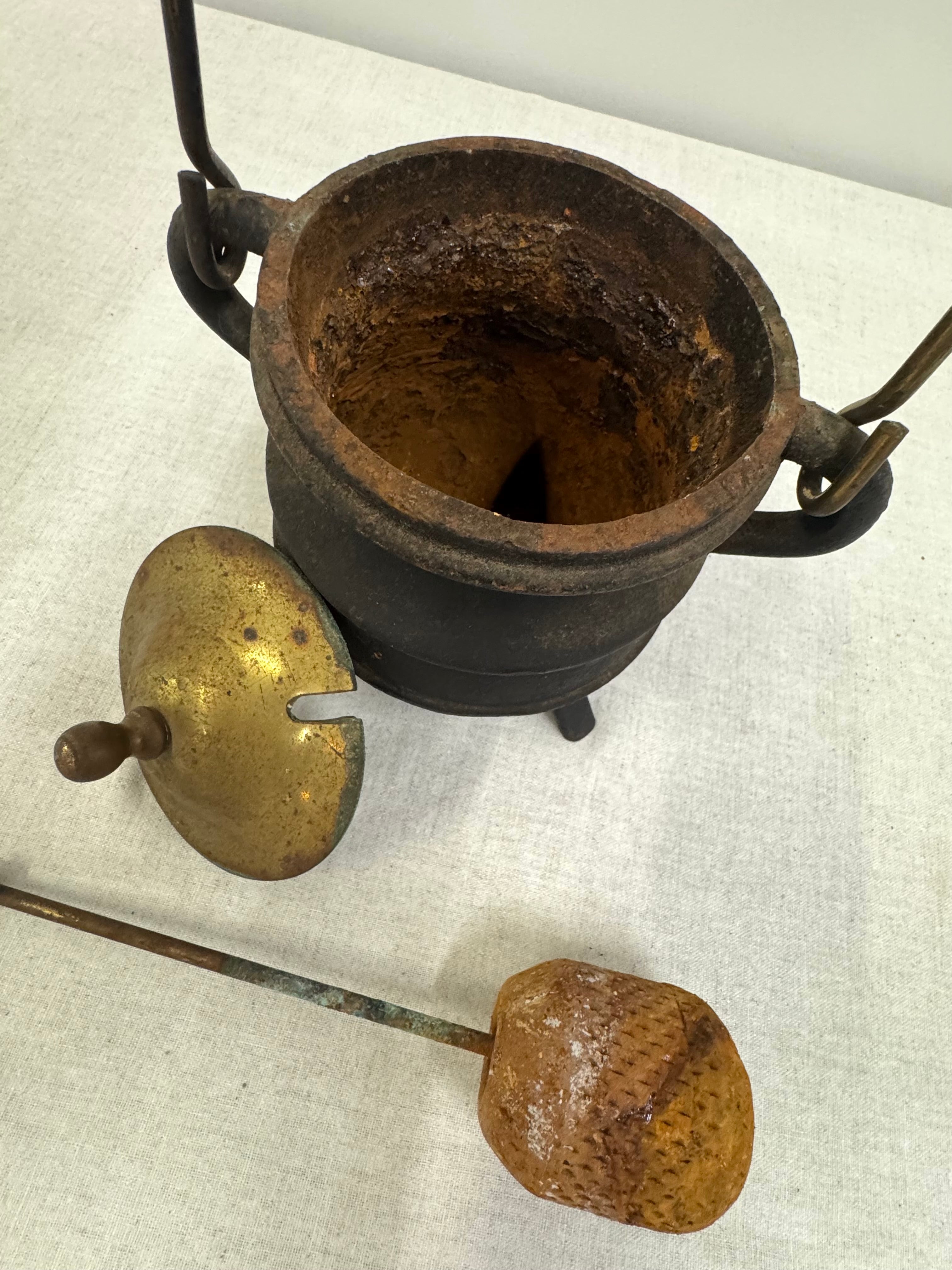 Vintage Aged Brass Smudge Pot