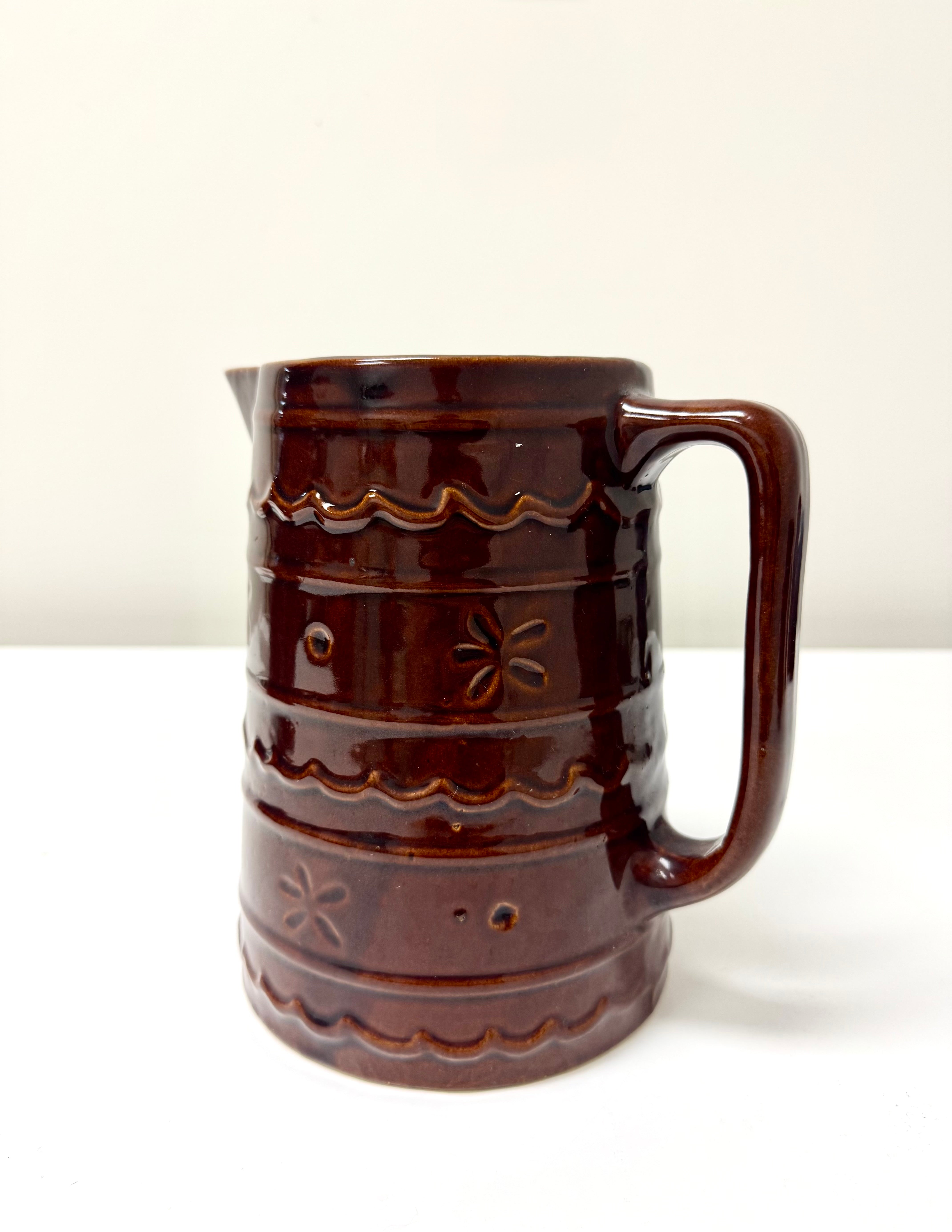 Vintage MAR-CREST 'Daisy Dot' Stoneware Pitcher & Mugs