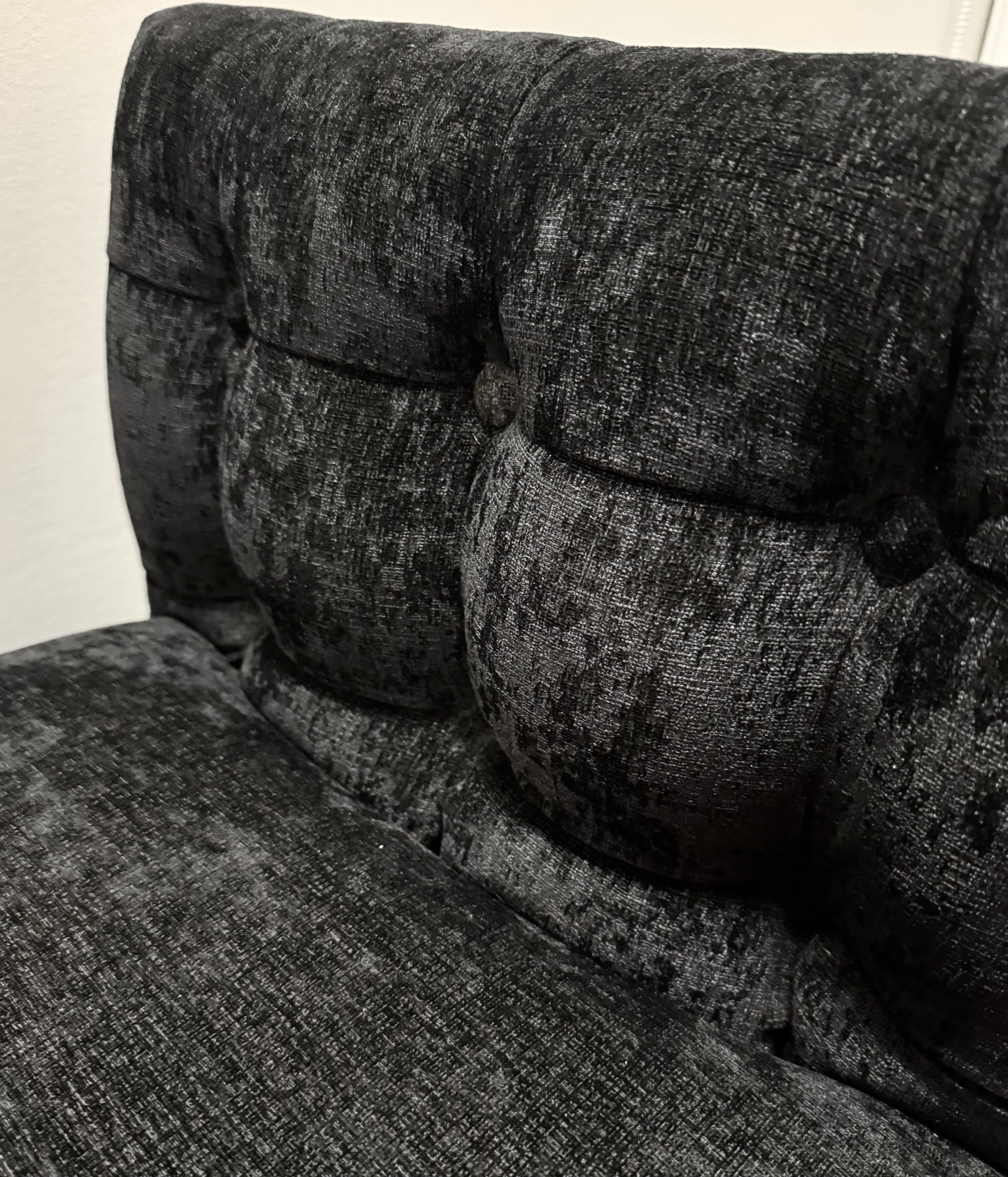 Crushed Black Velvet Bench