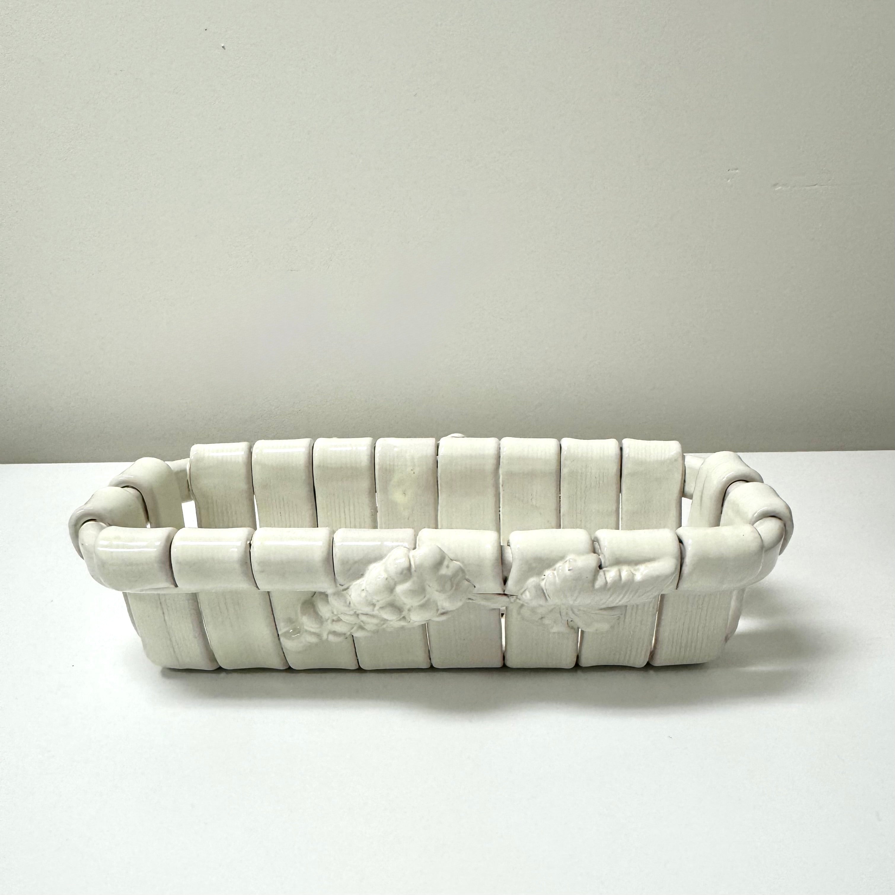 TADINATE ITALY Cream Woven Ceramic Basket