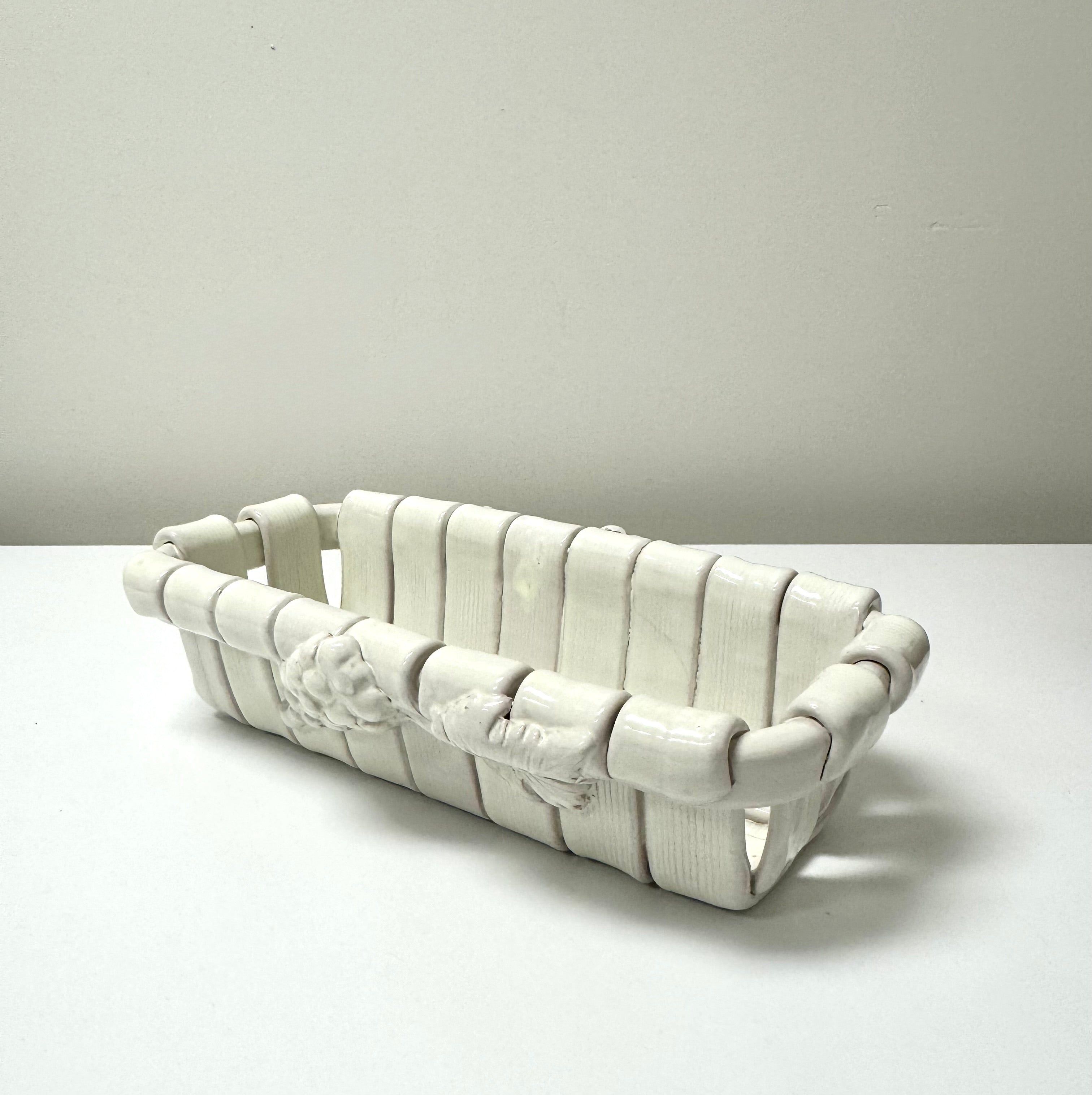 TADINATE ITALY Cream Woven Ceramic Basket