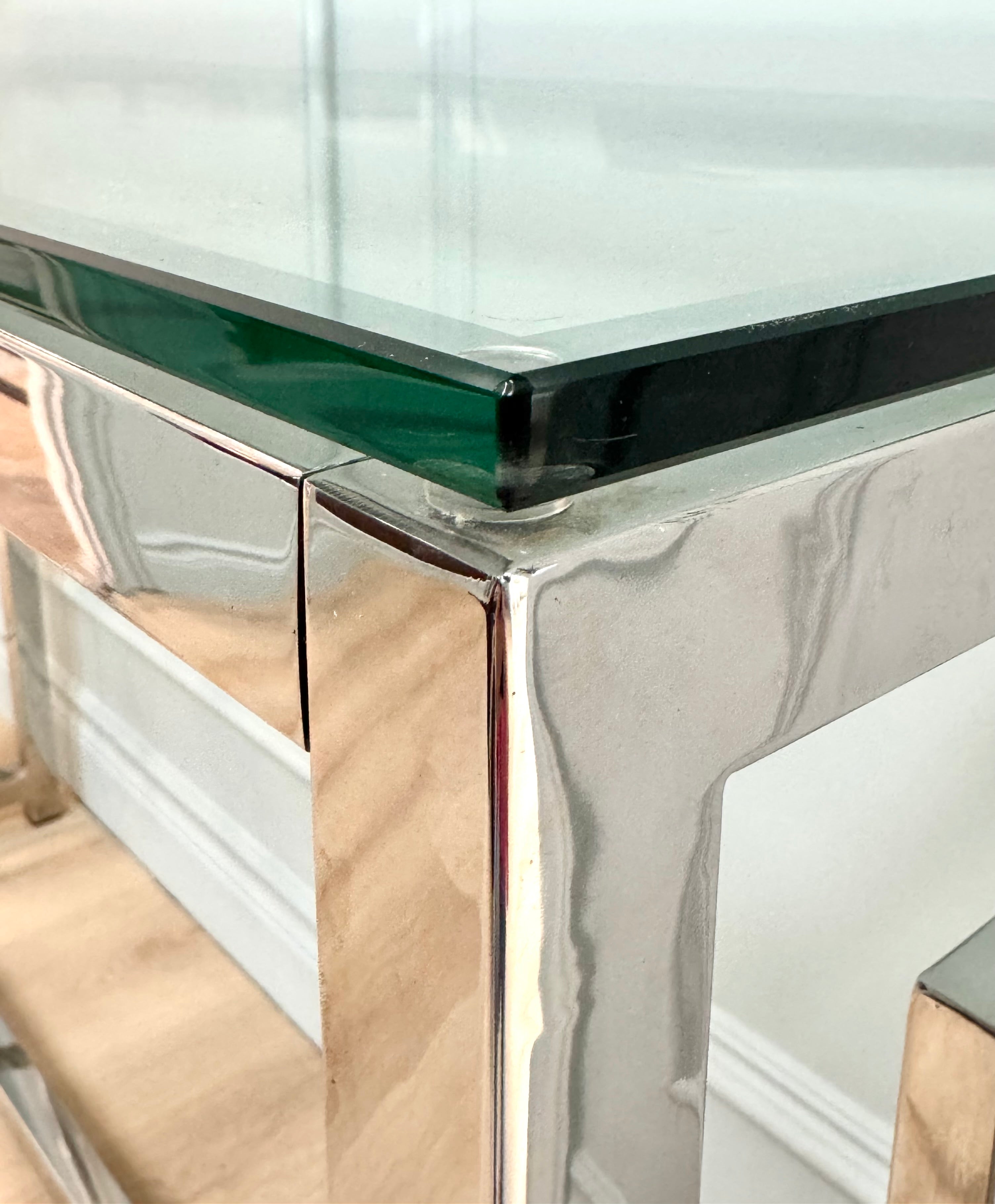 Polished Chrome Geometric Console
