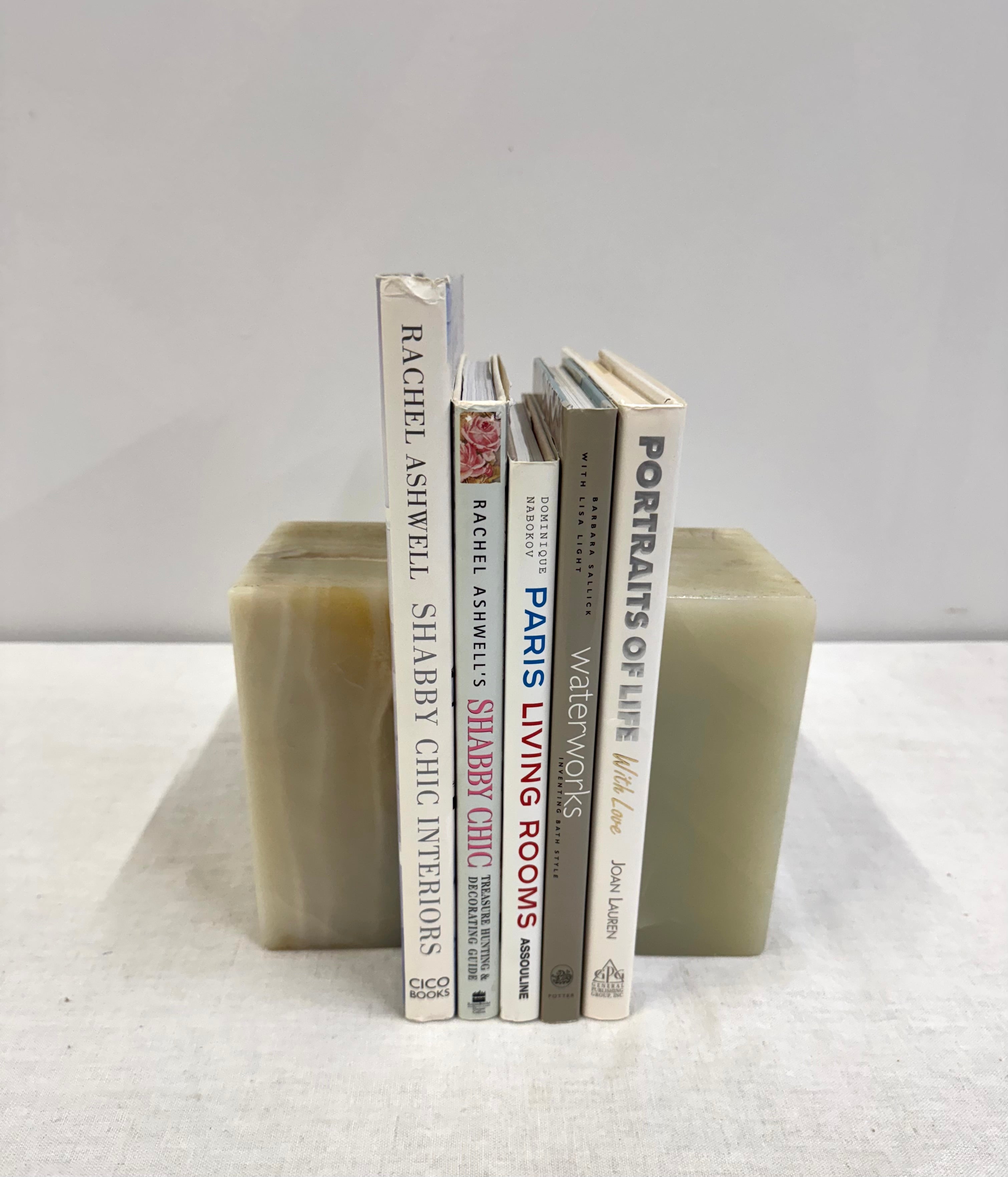 Solid Green Onyx Block Bookends Set of 2