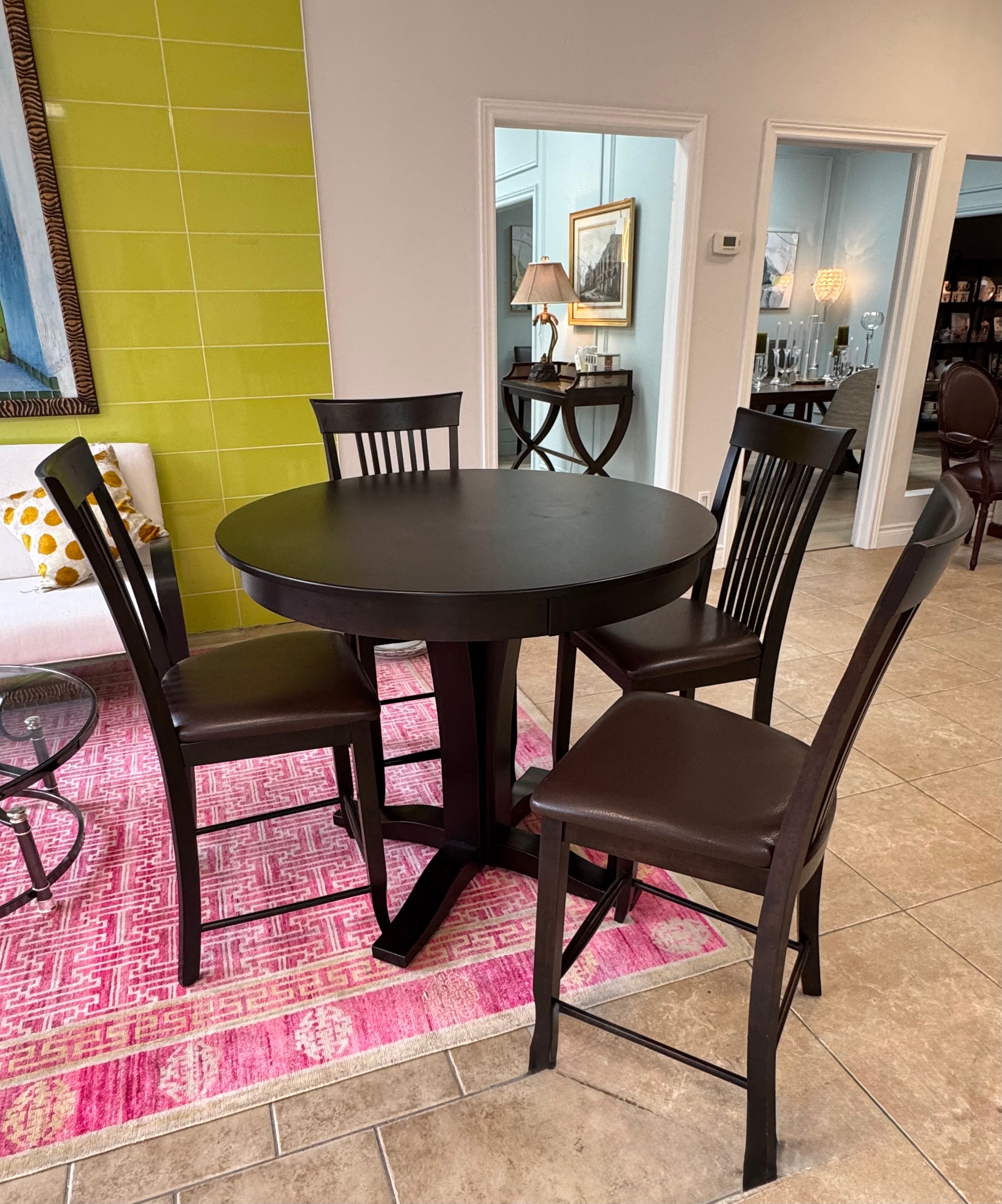 Ebony Counter-height Bistro Table & 4 Chairs