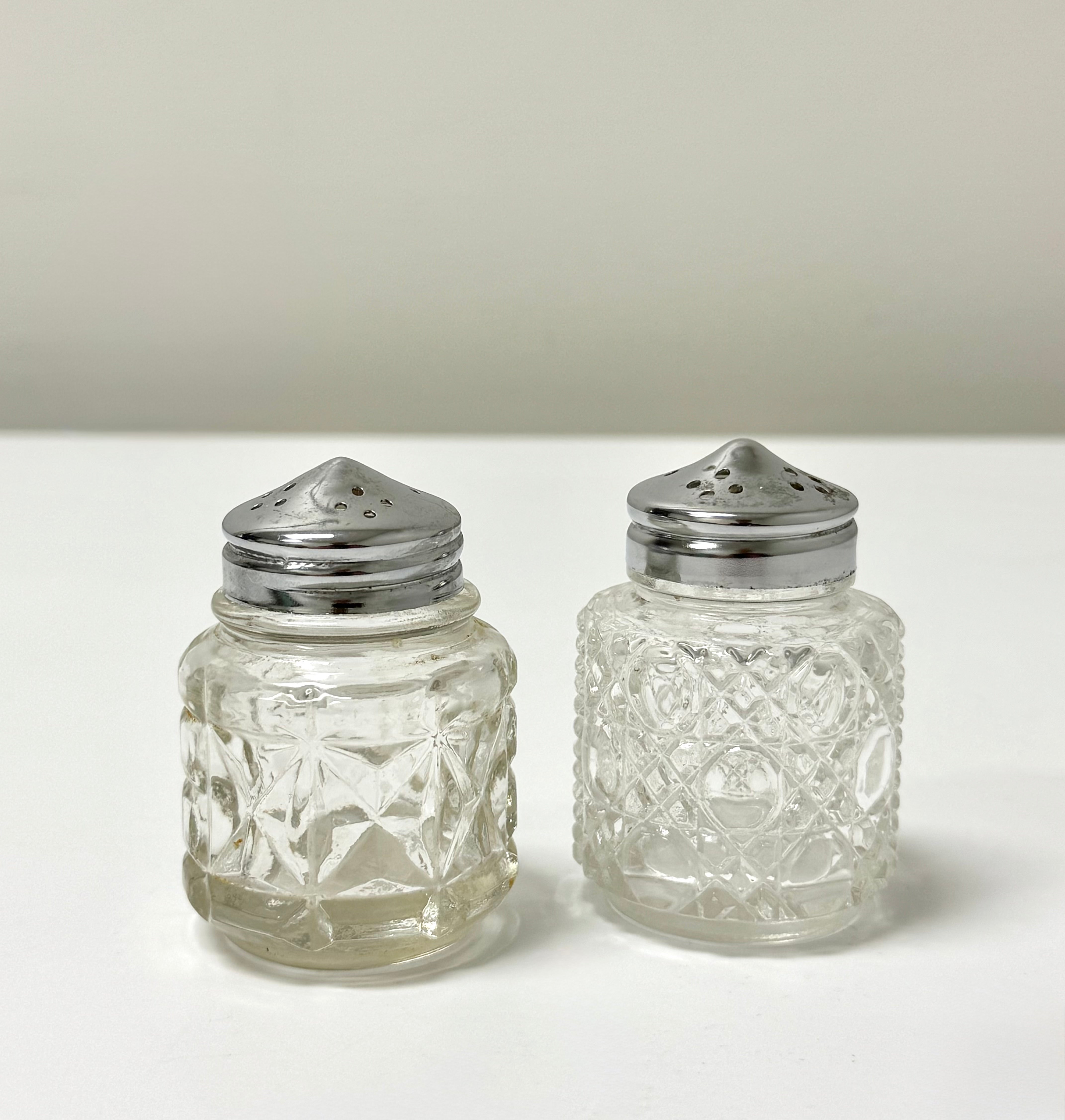 Vintage Cut Glass Salt & Pepper