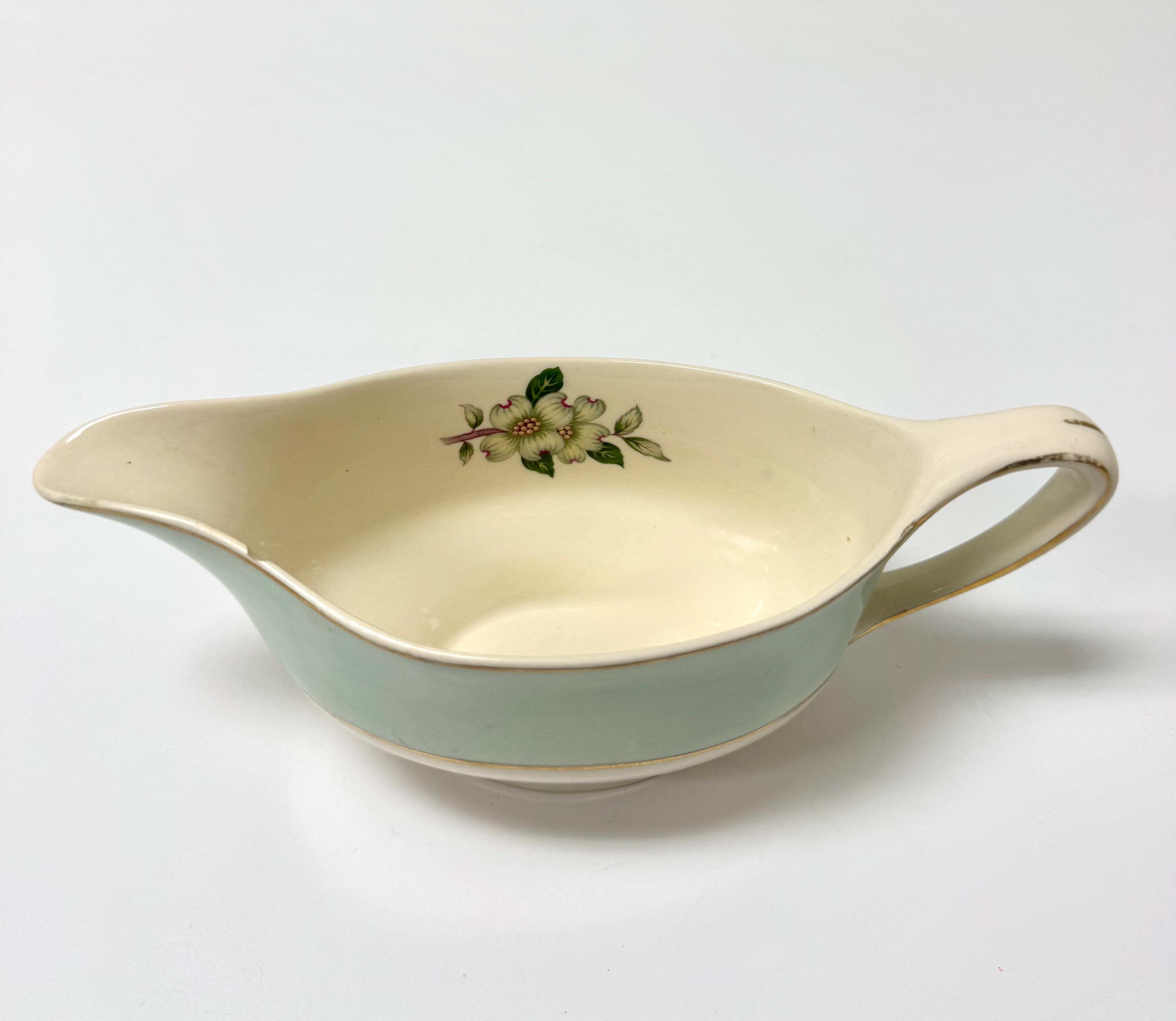 Vintage 'Snow White' Sauce Boat with Plate