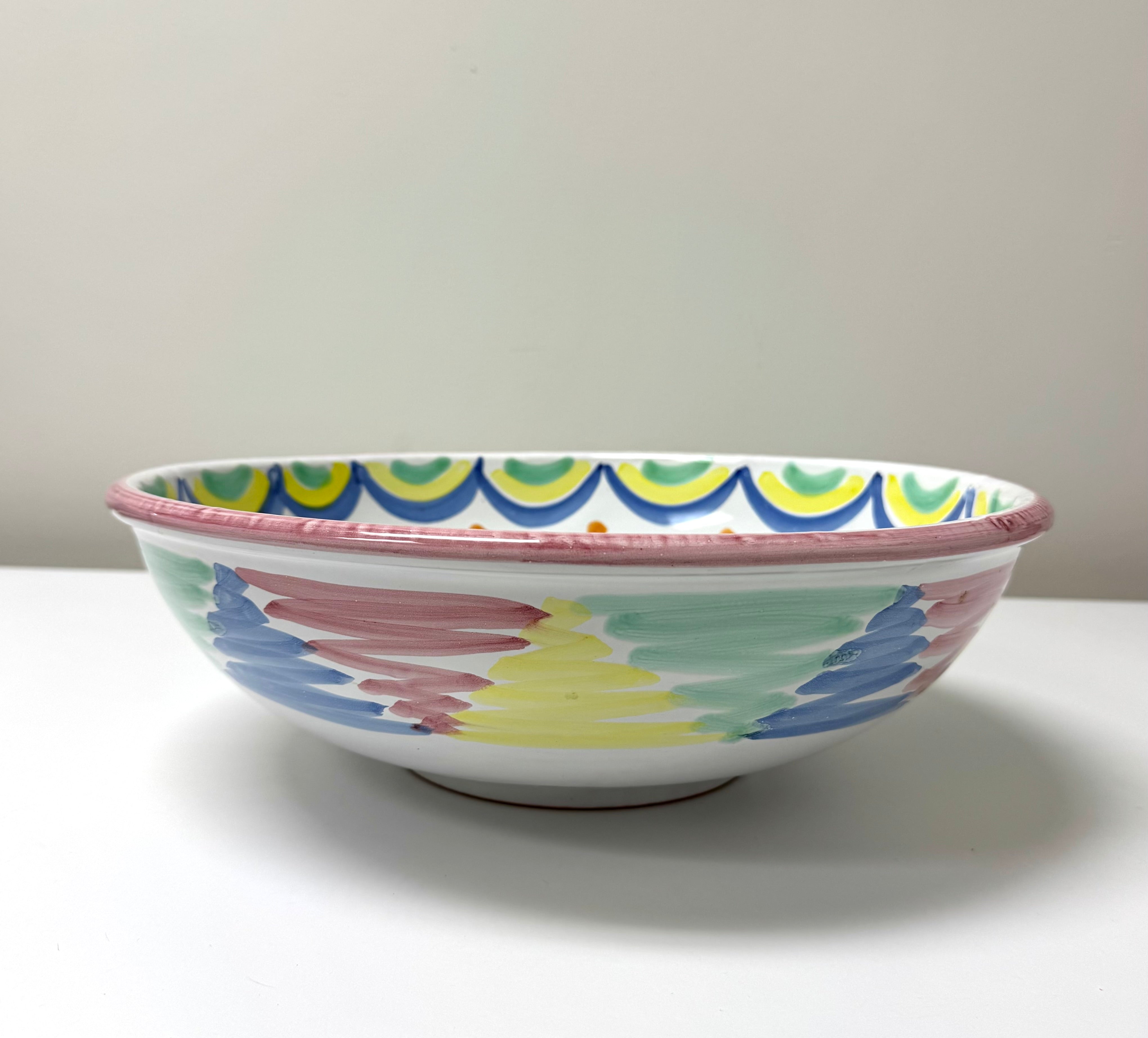 Hand-painted Pastel 15" Bowl