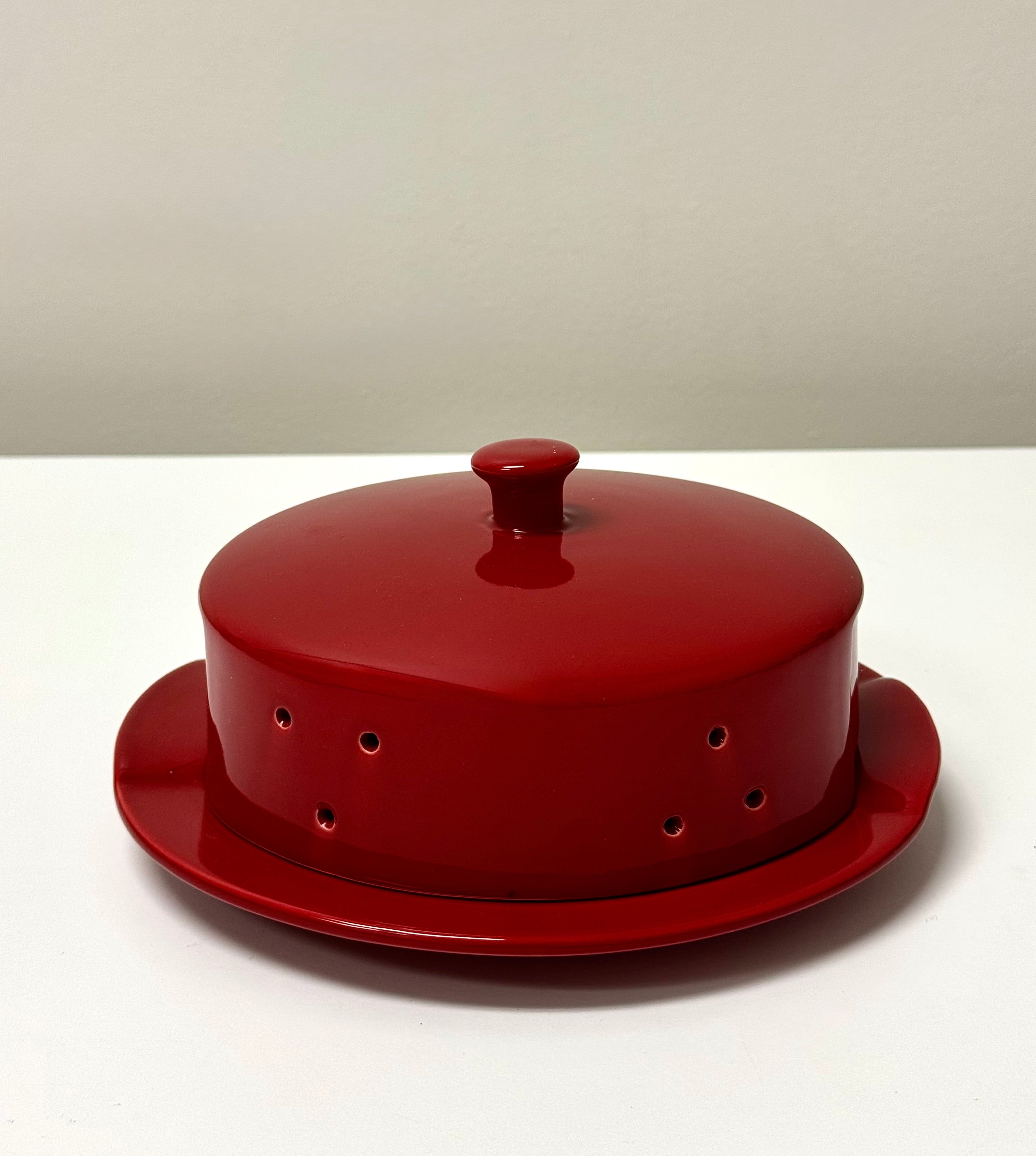 Cherry Red Ceramic Brie Baker