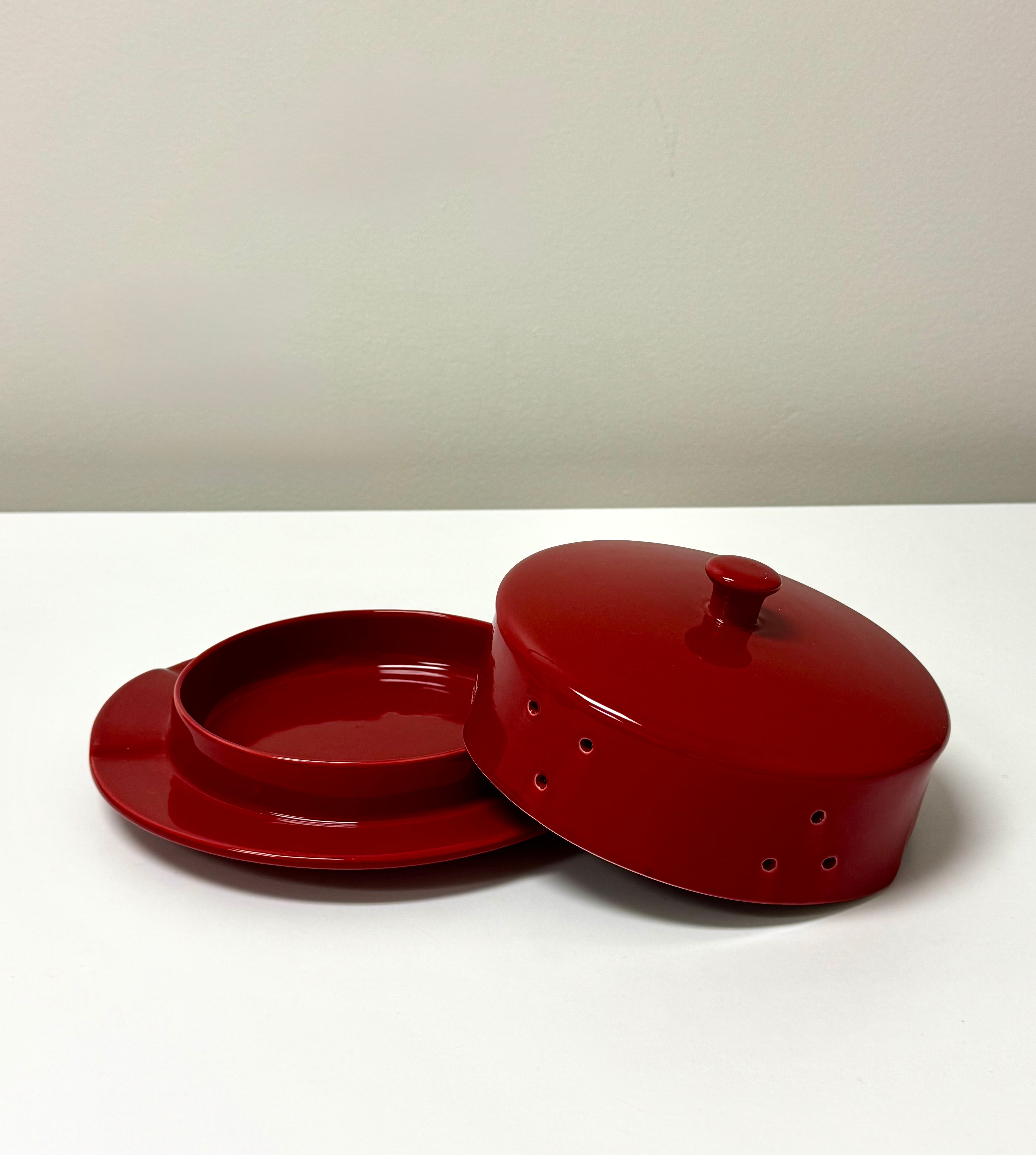 Cherry Red Ceramic Brie Baker