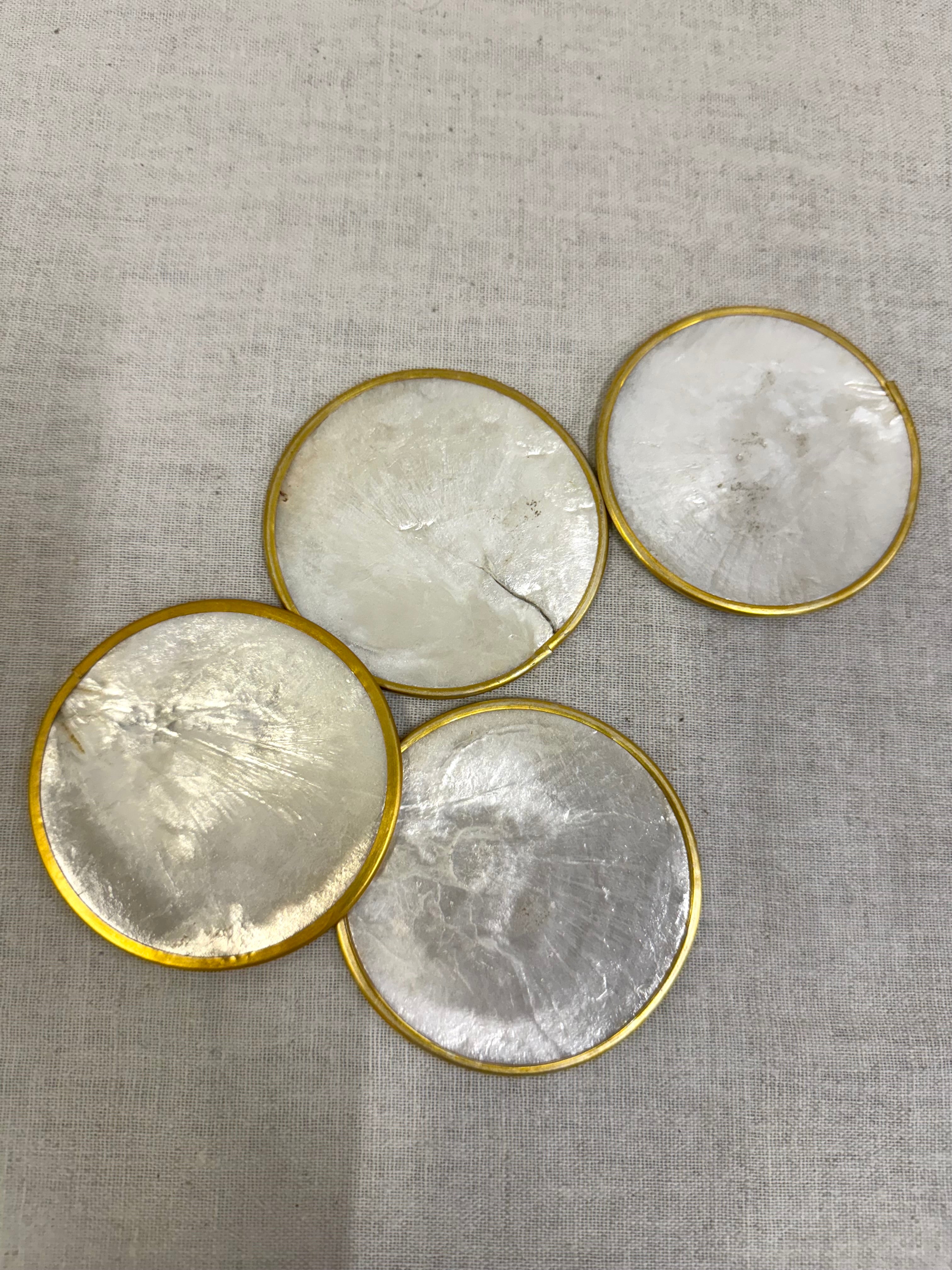 Vintage Capiz Placemats & Coasters Set of 8