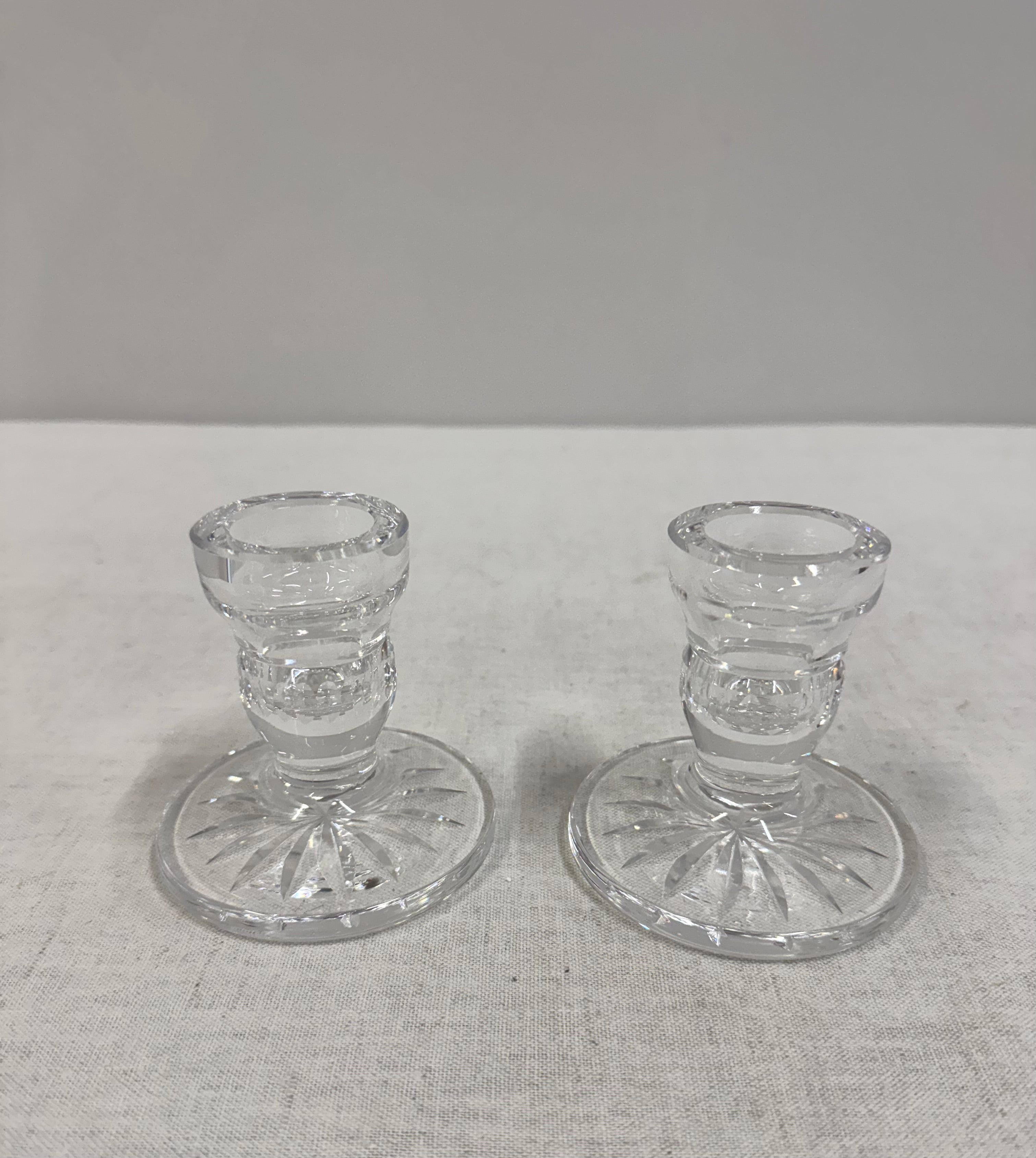 WATERFORD Crystal 'Blarney' Candle Holders Set of 2