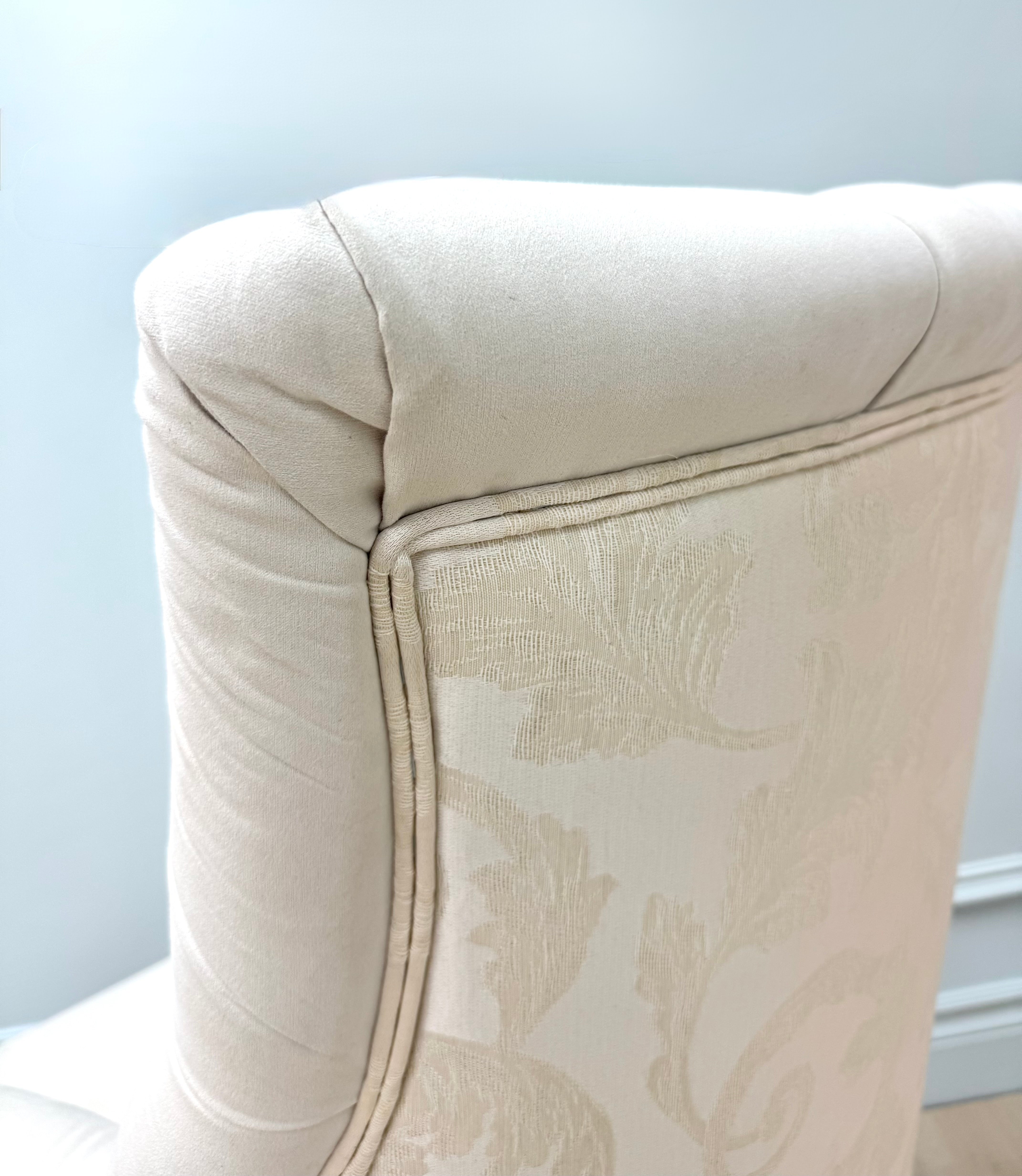 Cream Velvet Tufted Dining Chairs Set of 6