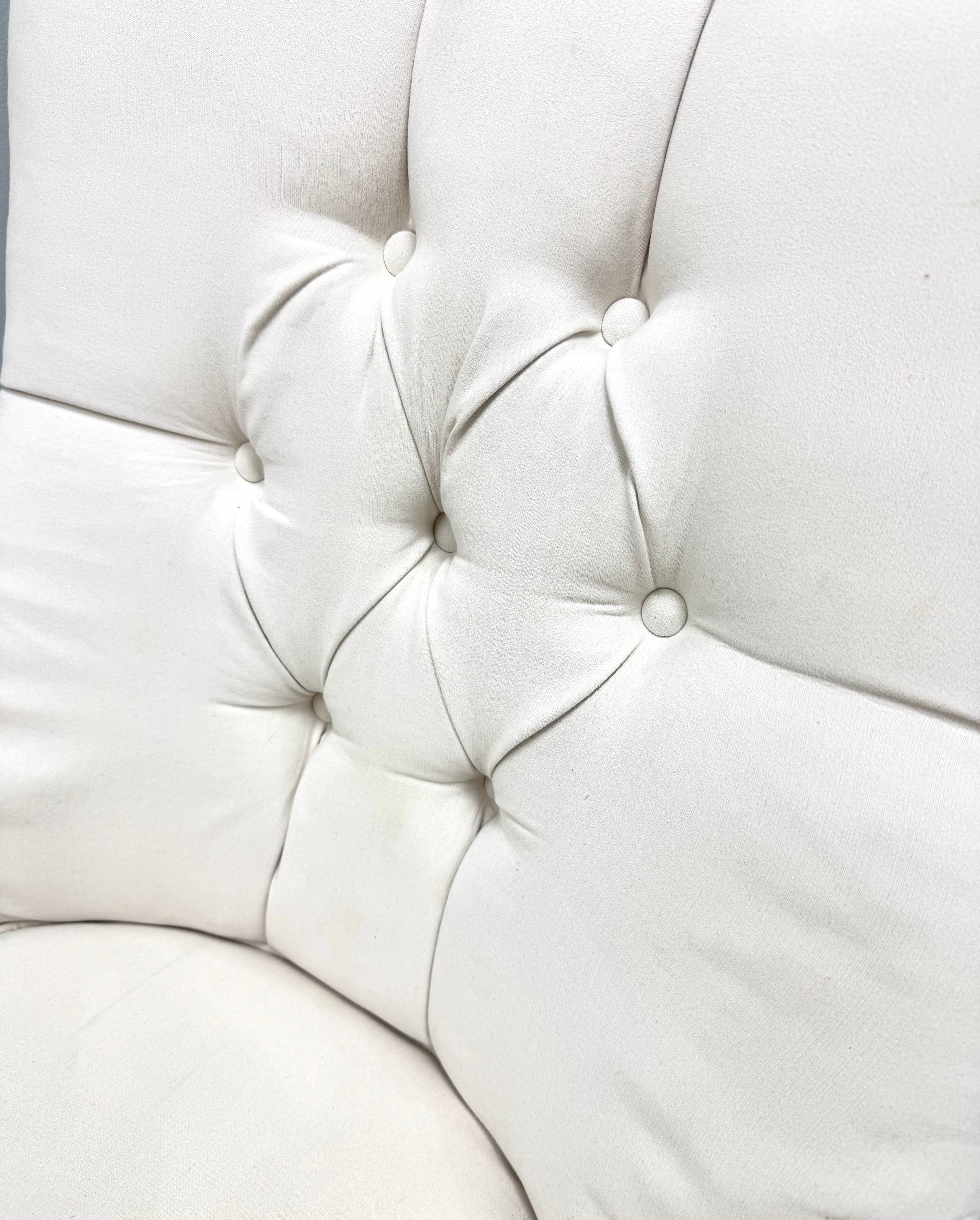 Cream Velvet Tufted Dining Chairs Set of 6
