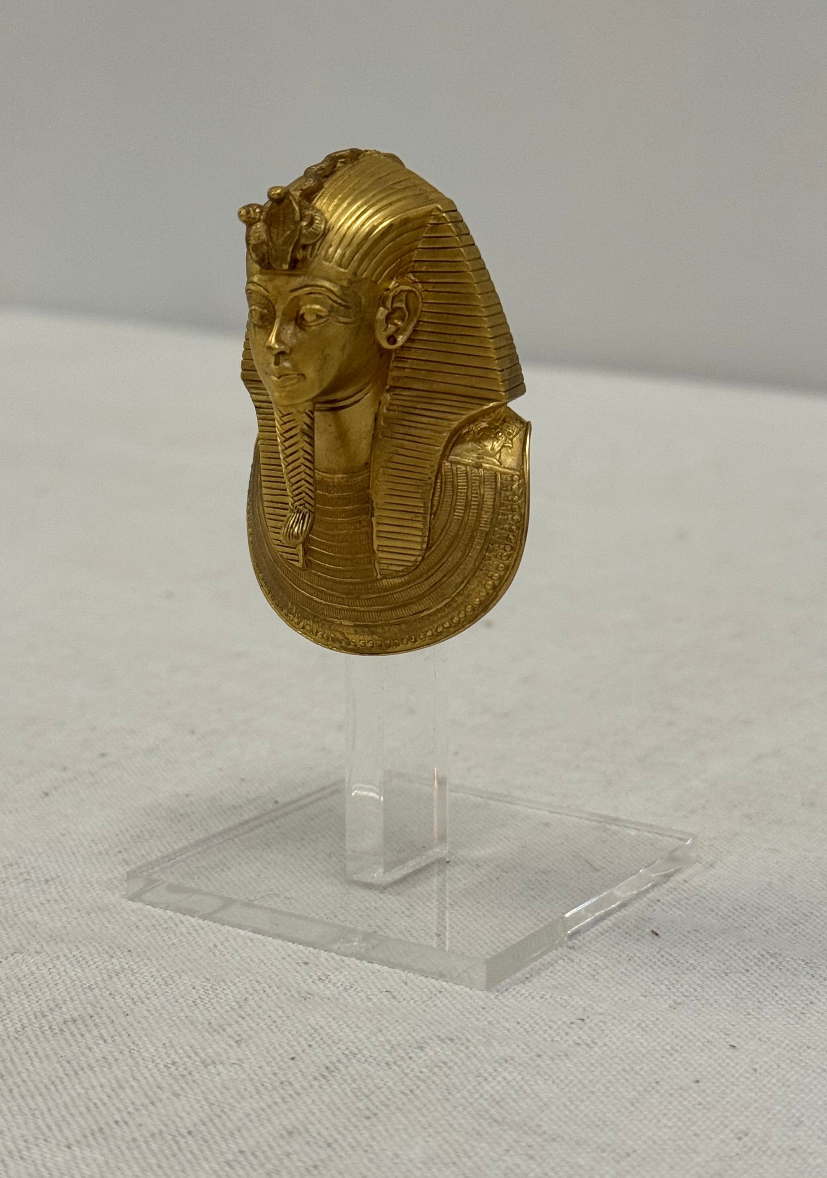 Vintage King Tut Pendant on Plexiglass Stand
