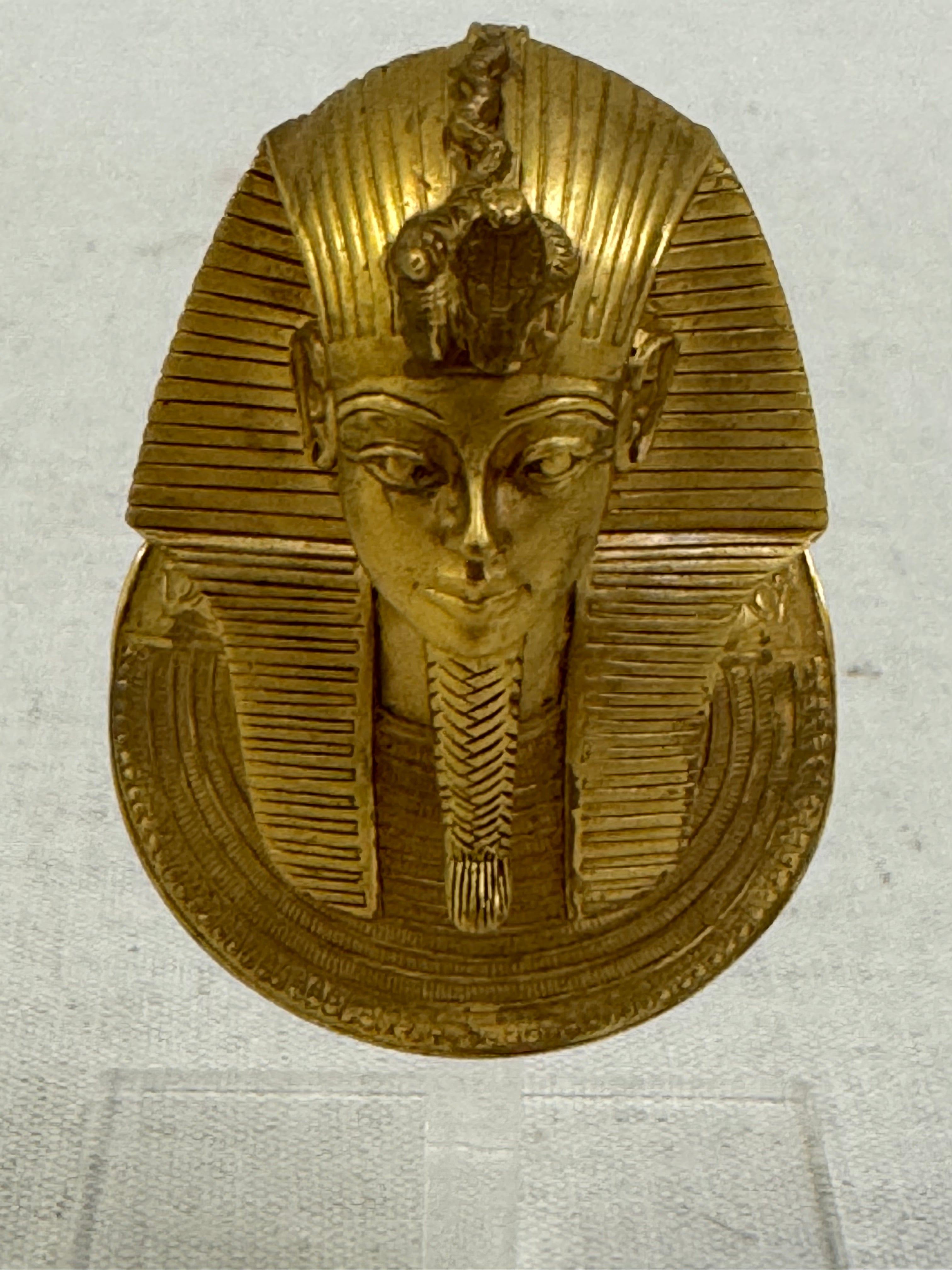 Vintage King Tut Pendant on Plexiglass Stand