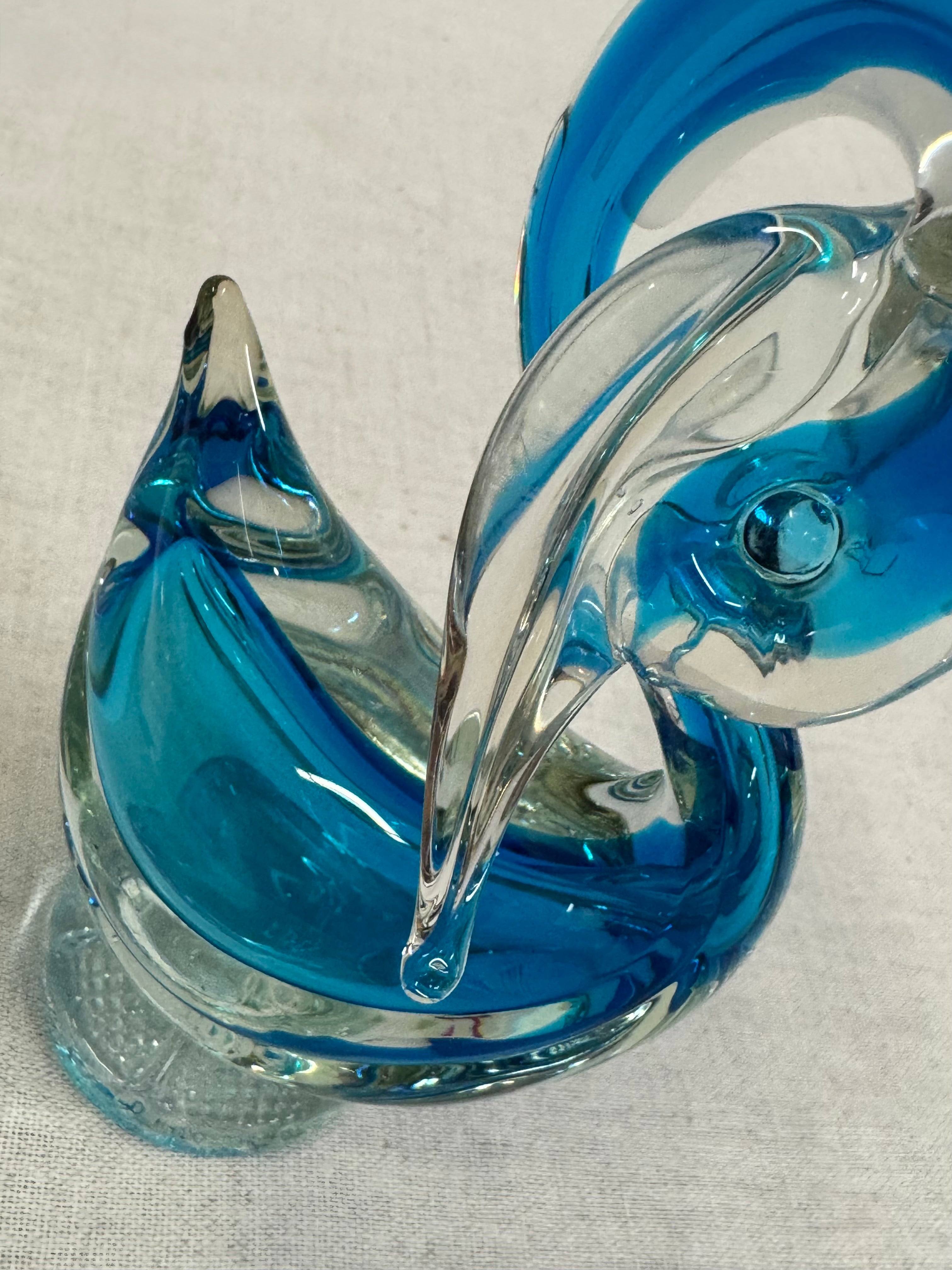 Blue Swan Art Glass Figure
