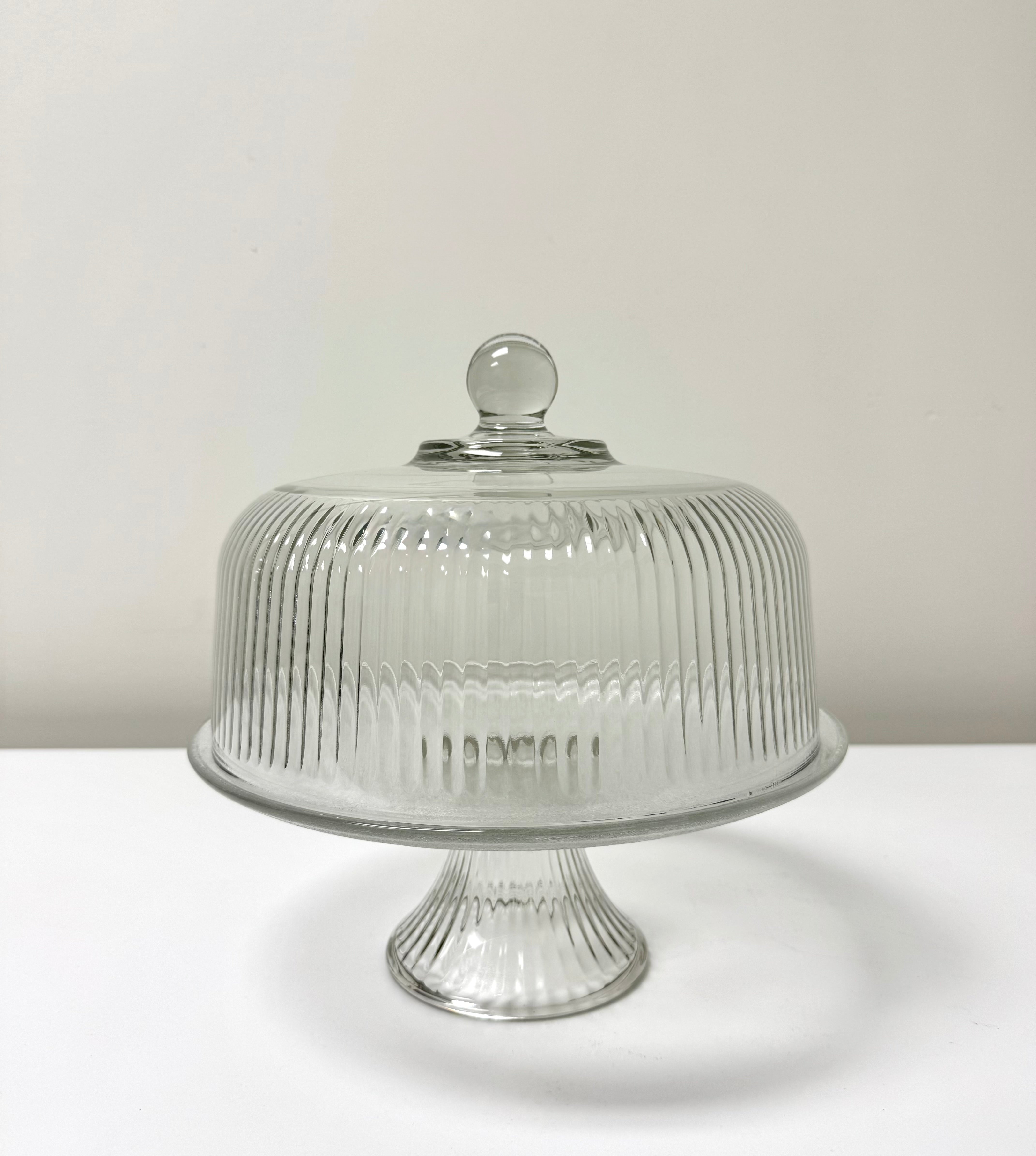 Vintage ANCHOR HOCKING 'Monaco' Covered Cake Stand