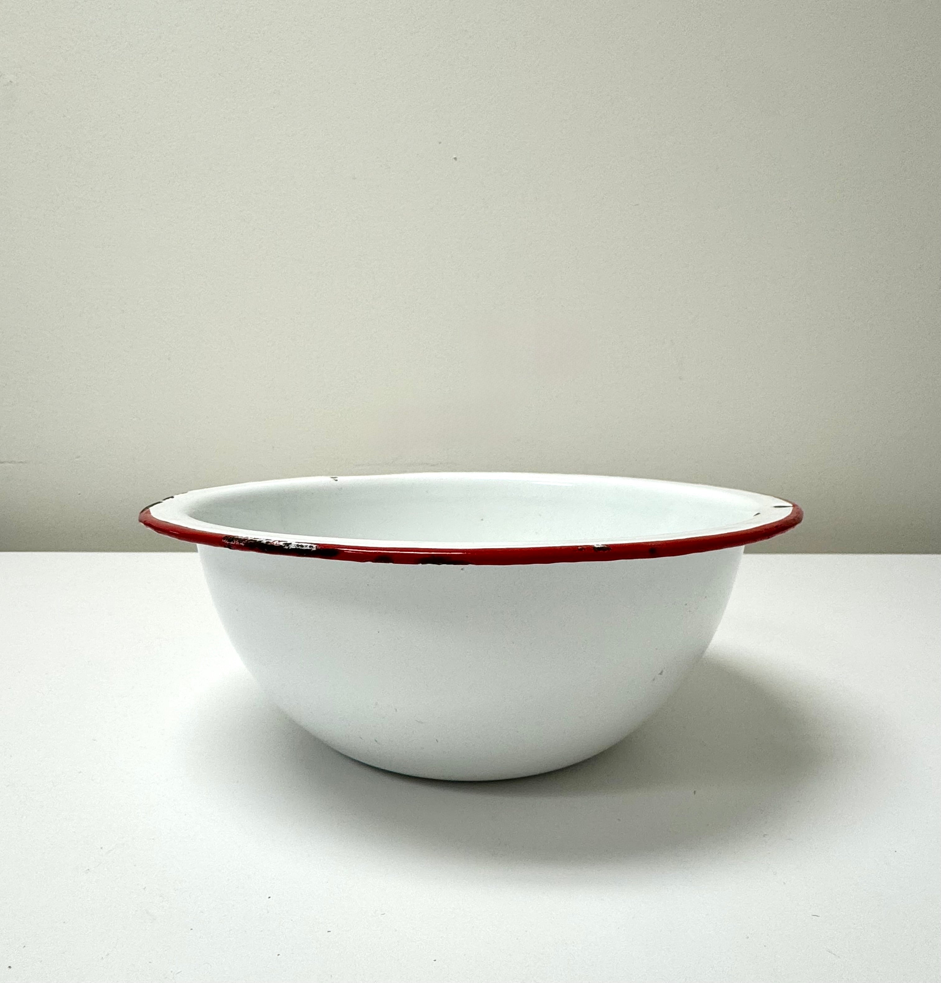 Vintage Red Enamelware 10" Bowl