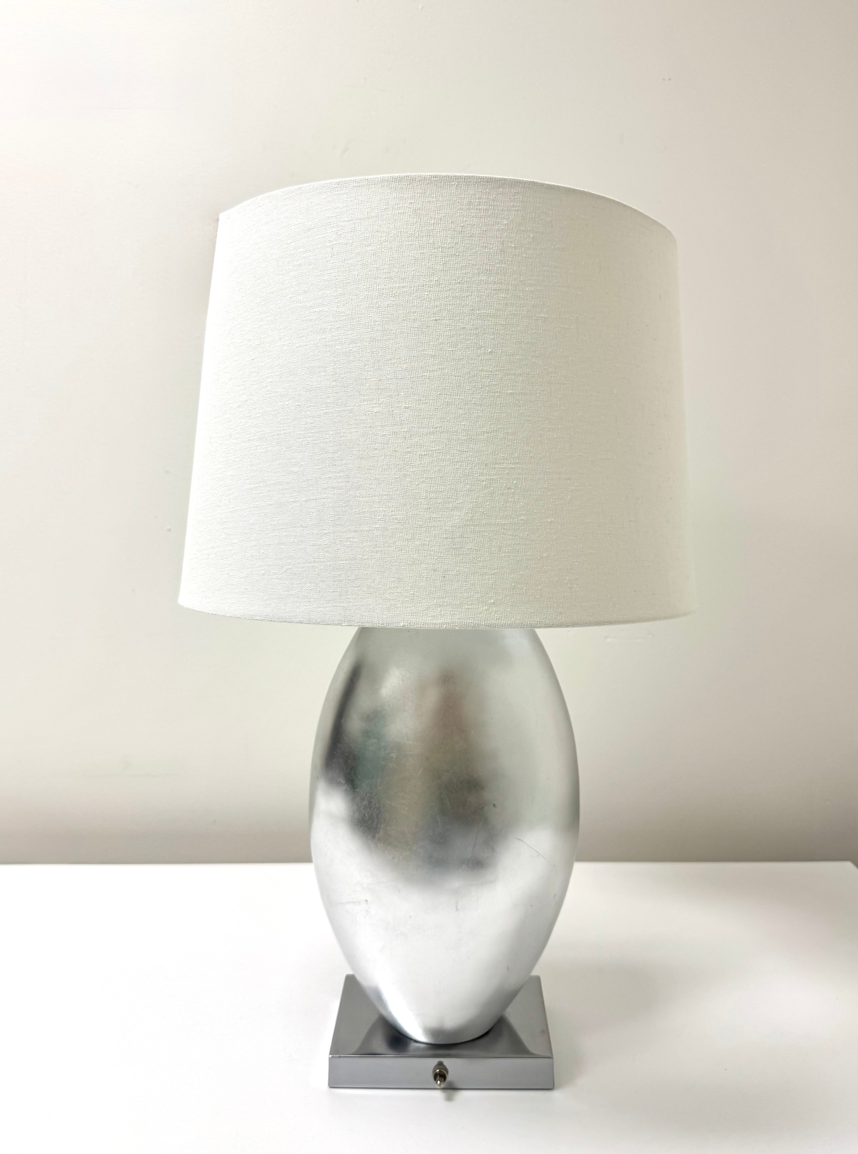 Matte Silver Oval Lamp