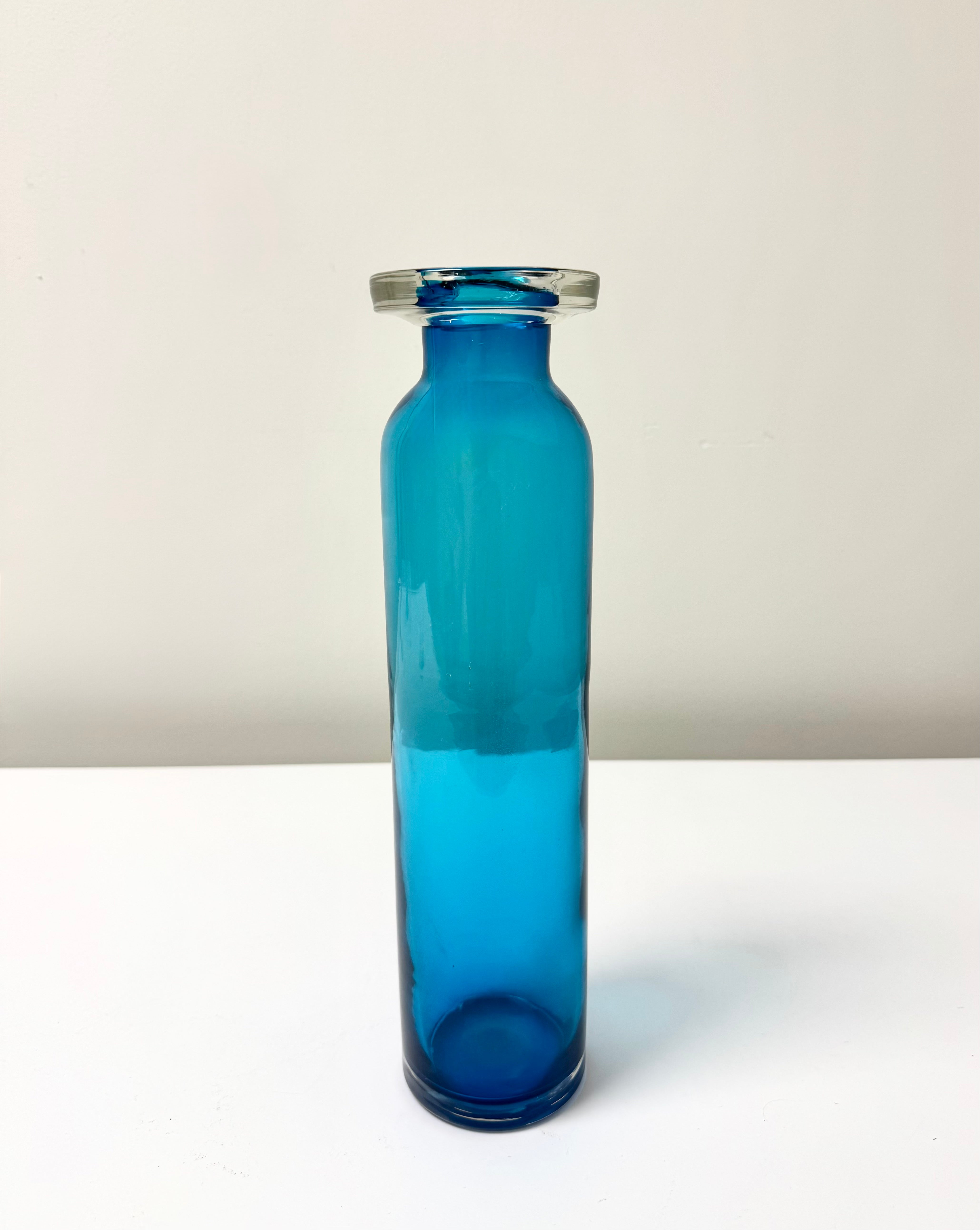 Turquoise Hand-blown Glass Vase