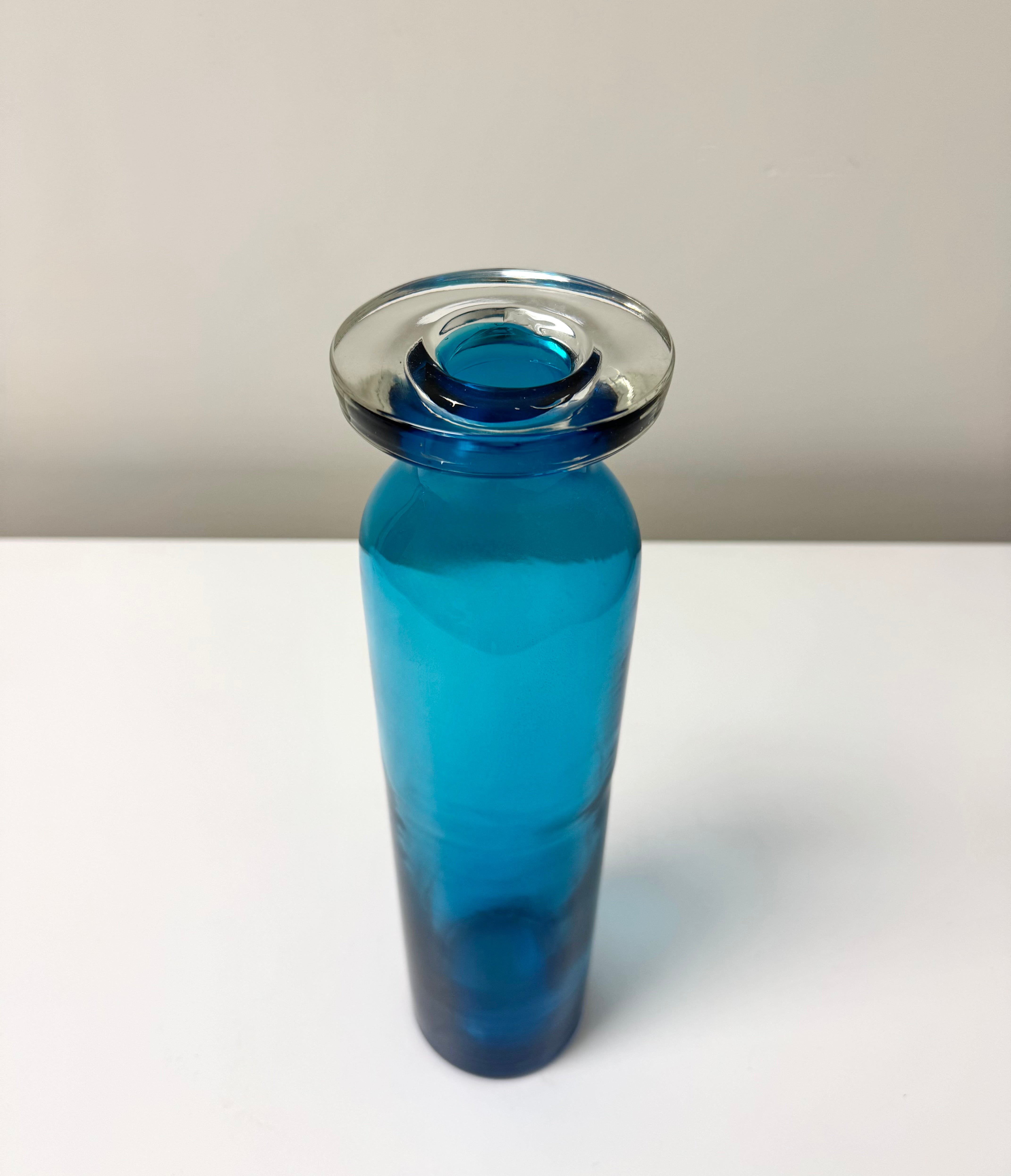 Turquoise Hand-blown Glass Vase