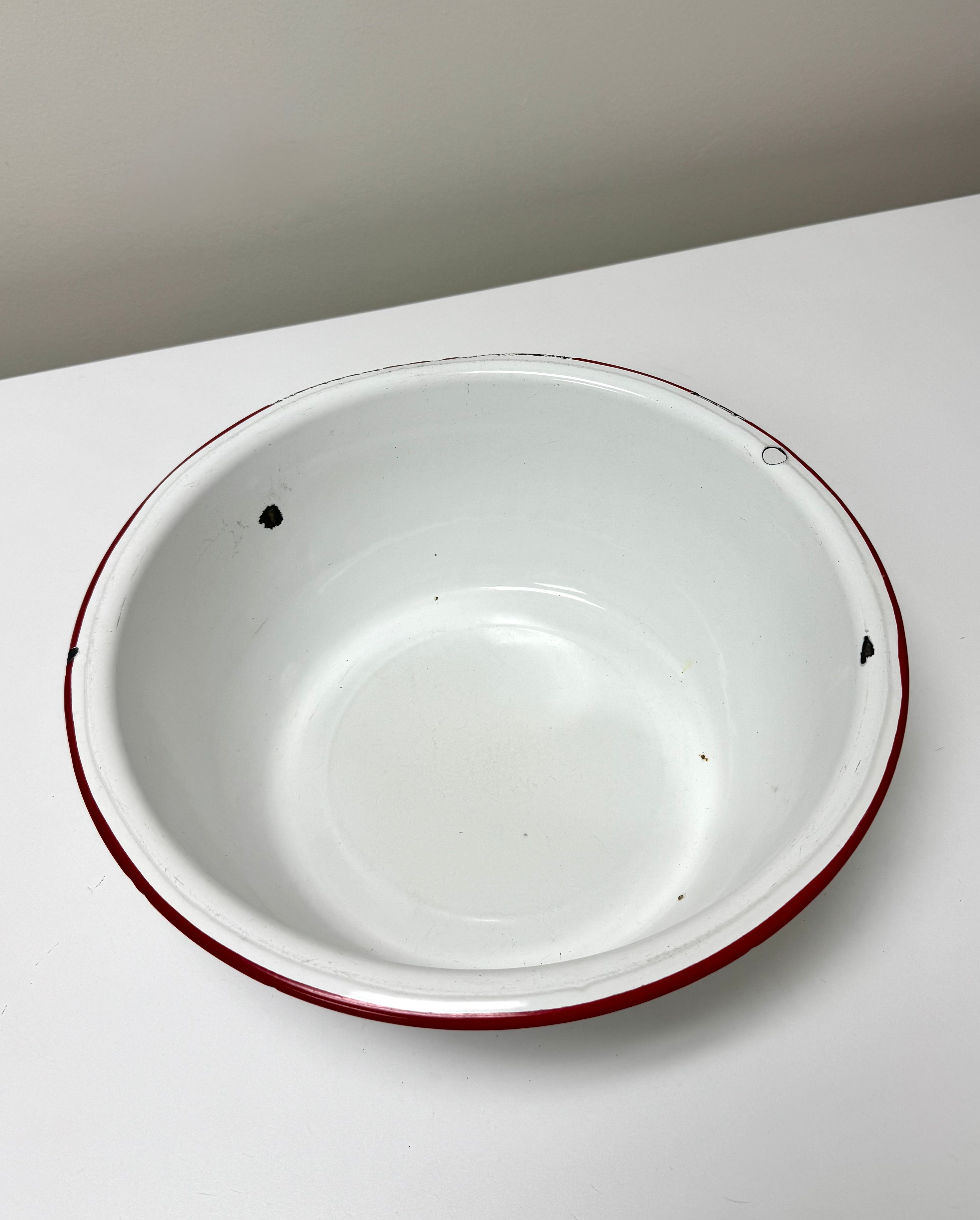 Vintage Red Enamelware 14" Bowl