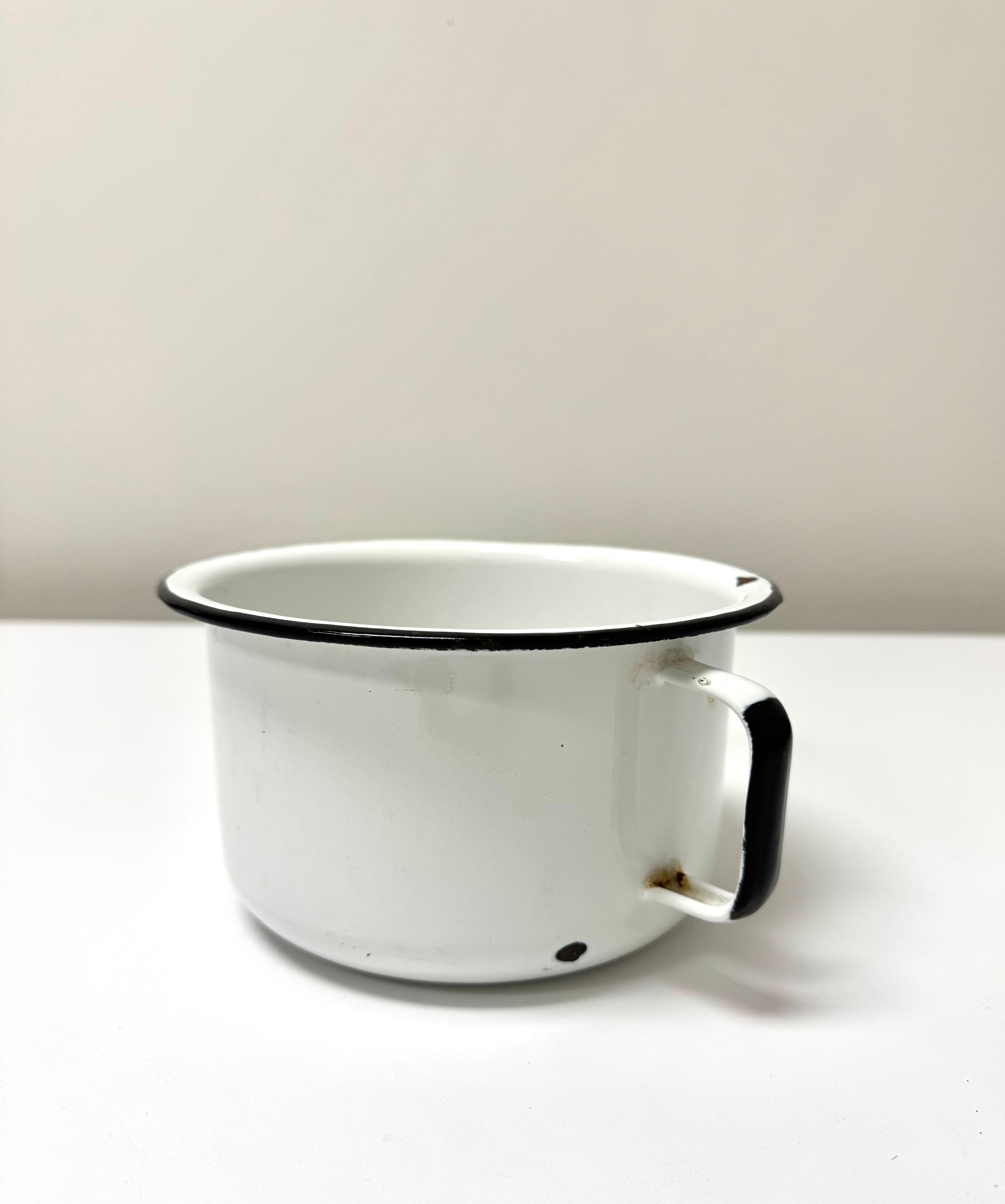 Vintage Black Enamelware 7" Chamber Pot