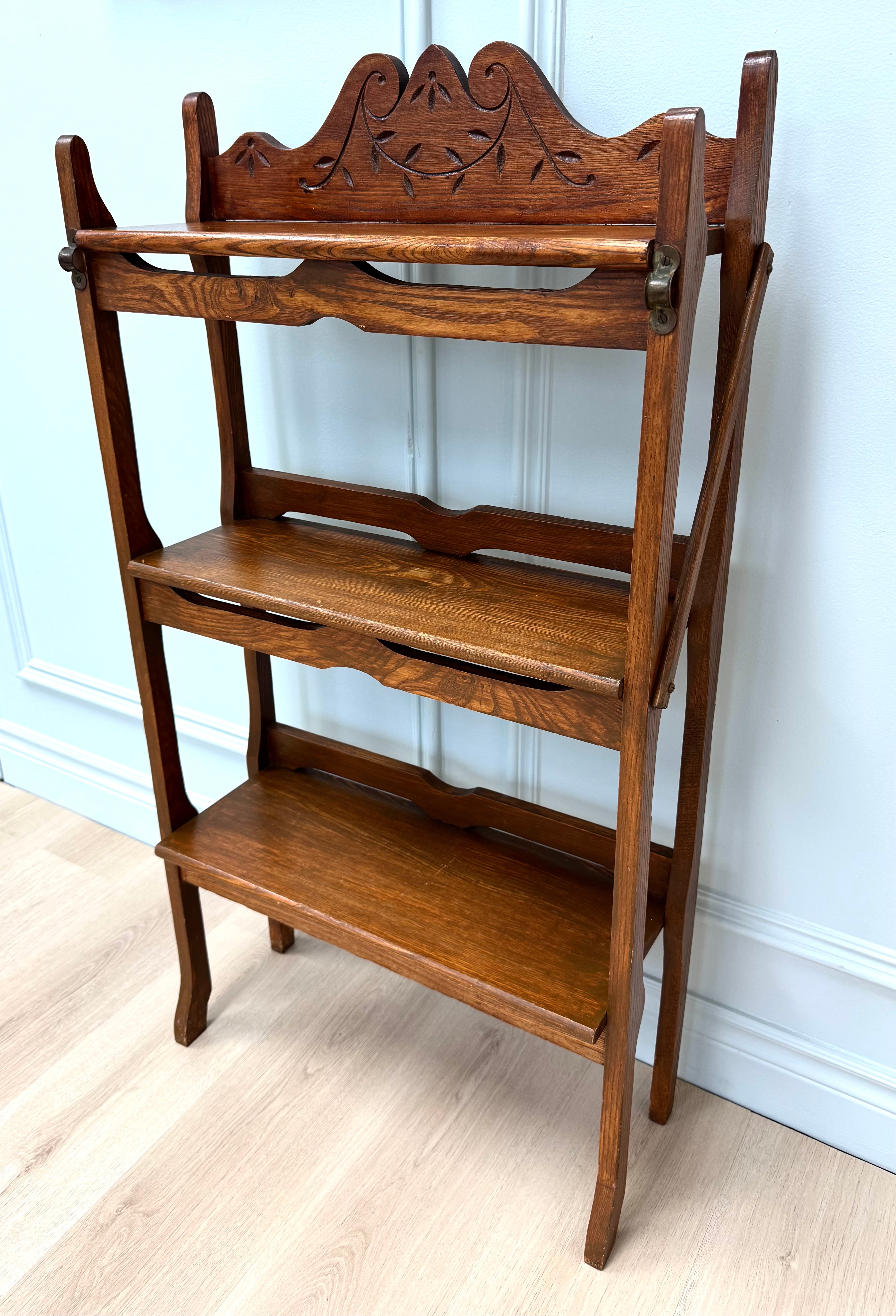 Antique Oak Three-tier Shelf