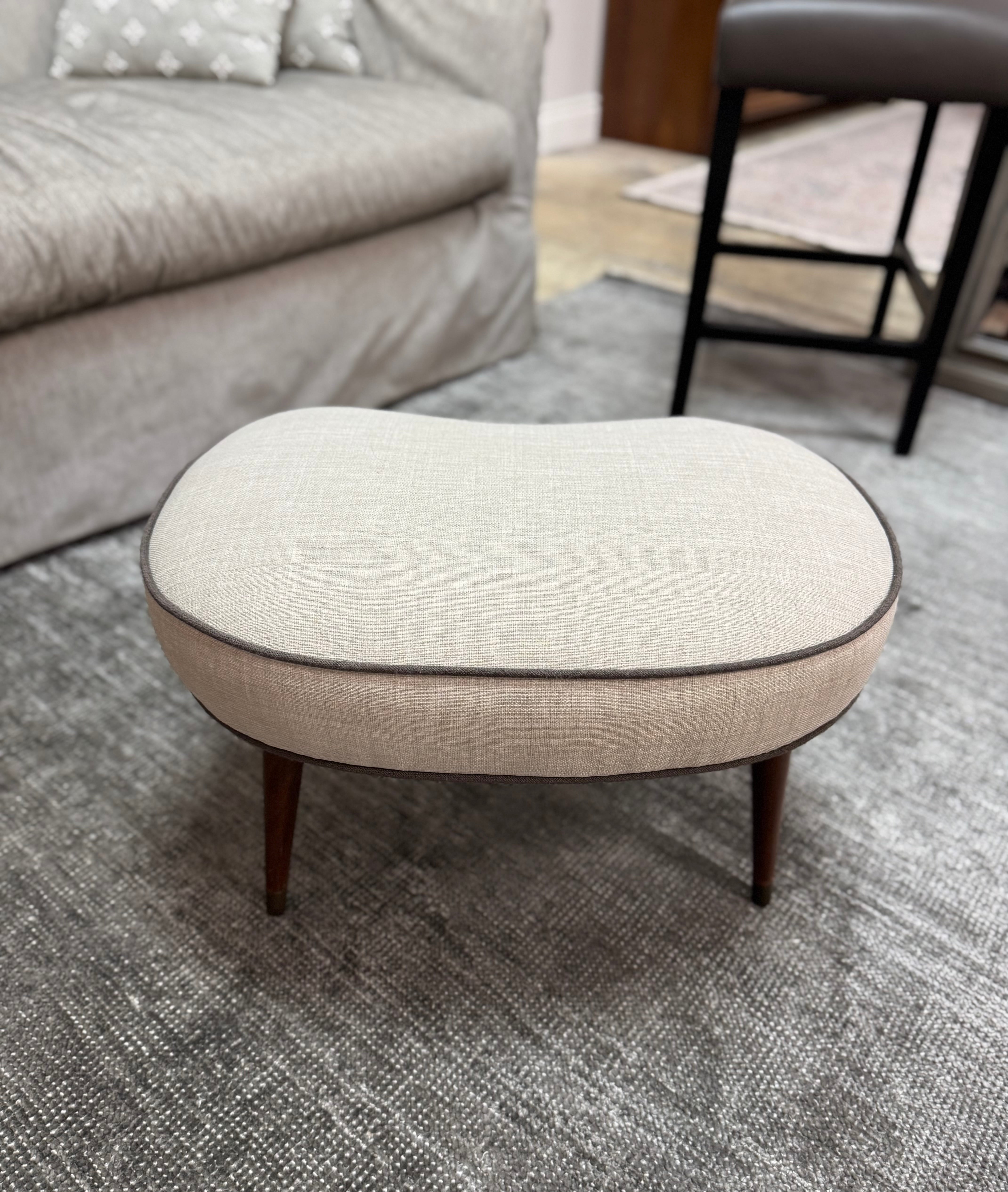 Natural Linen Kidney Stool