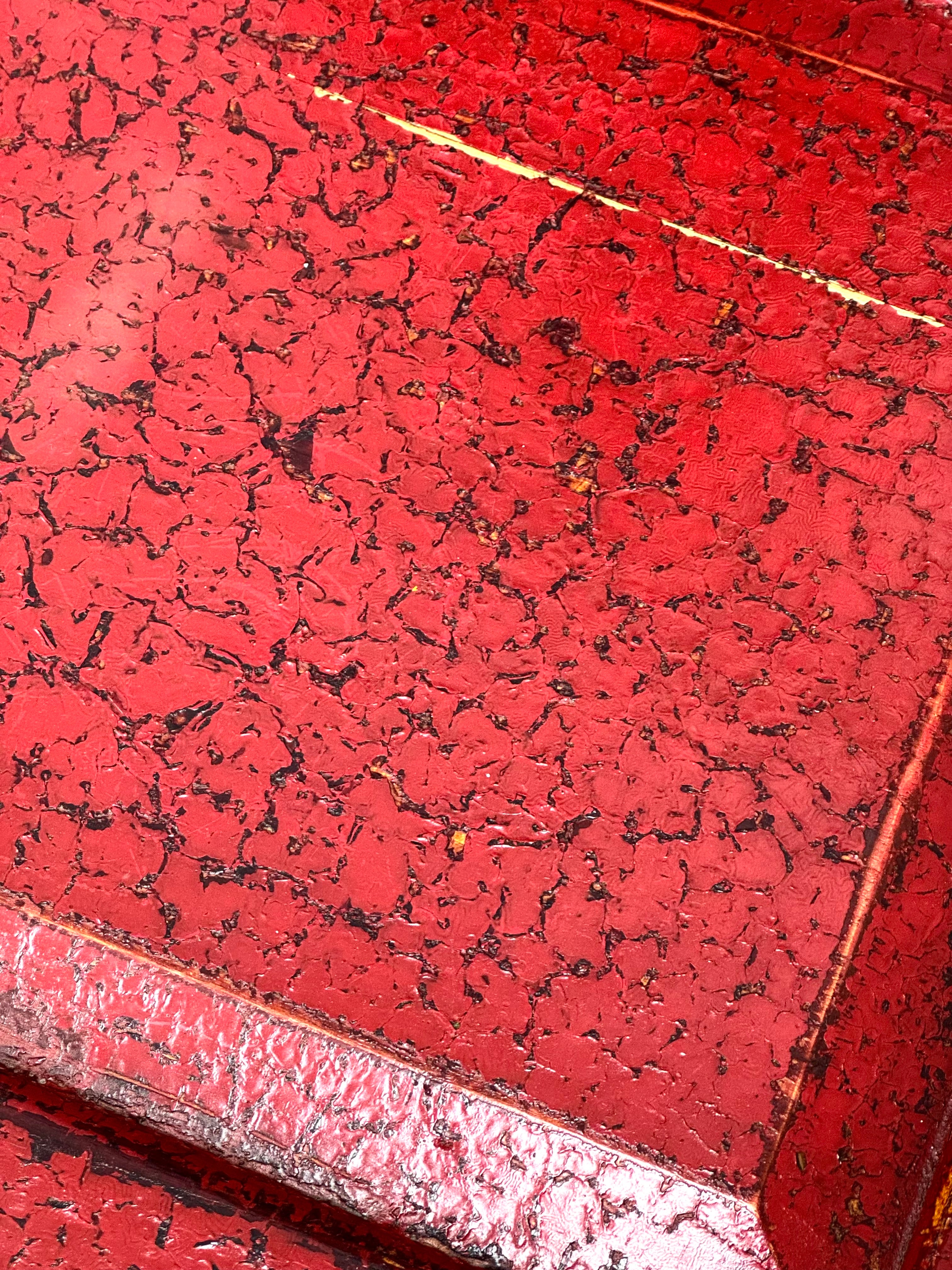Vintage Distressed Red Ming-style Chairs Set of 2