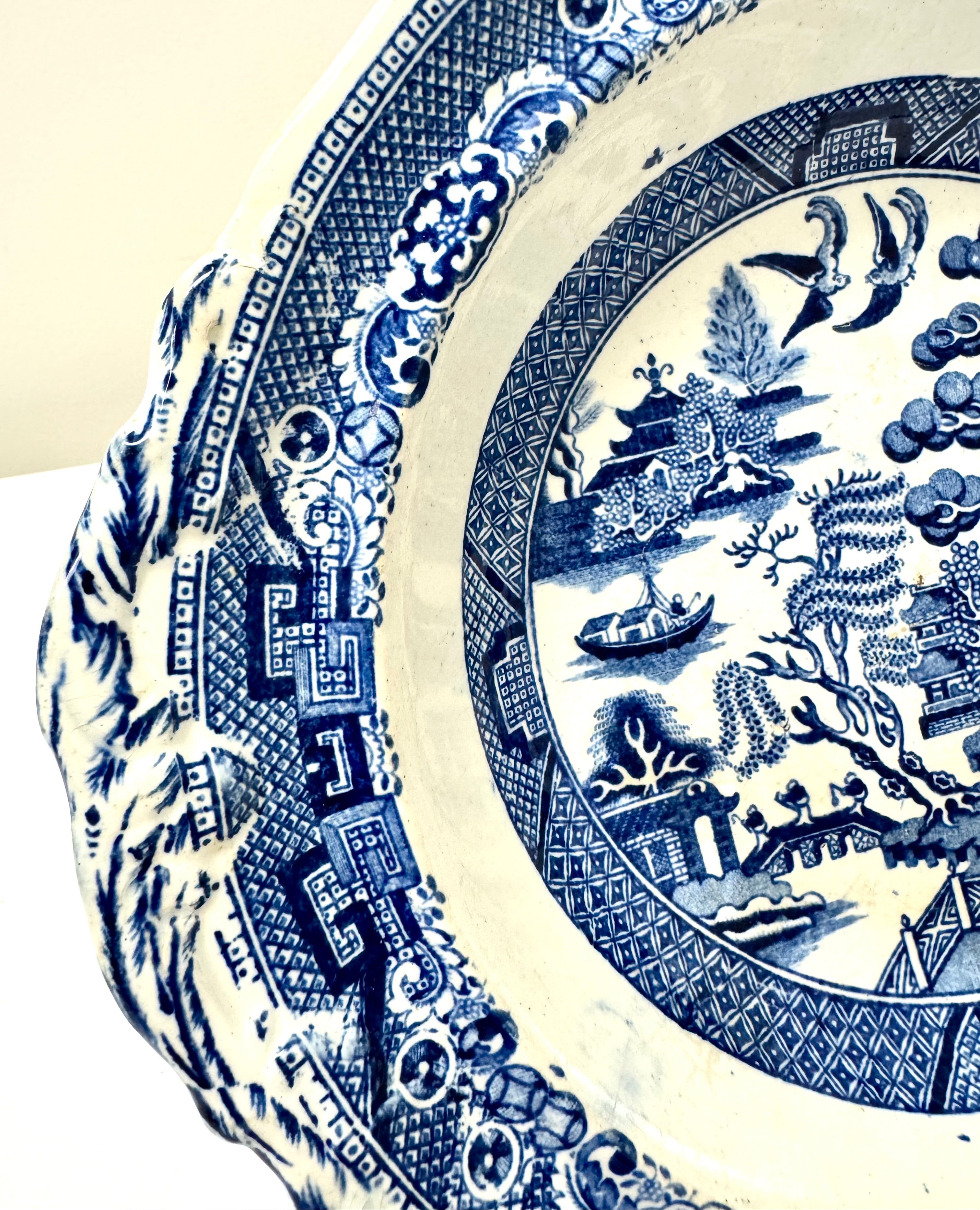 Vintage S. & Co. 'Blue Willow' Pedestal Bowl