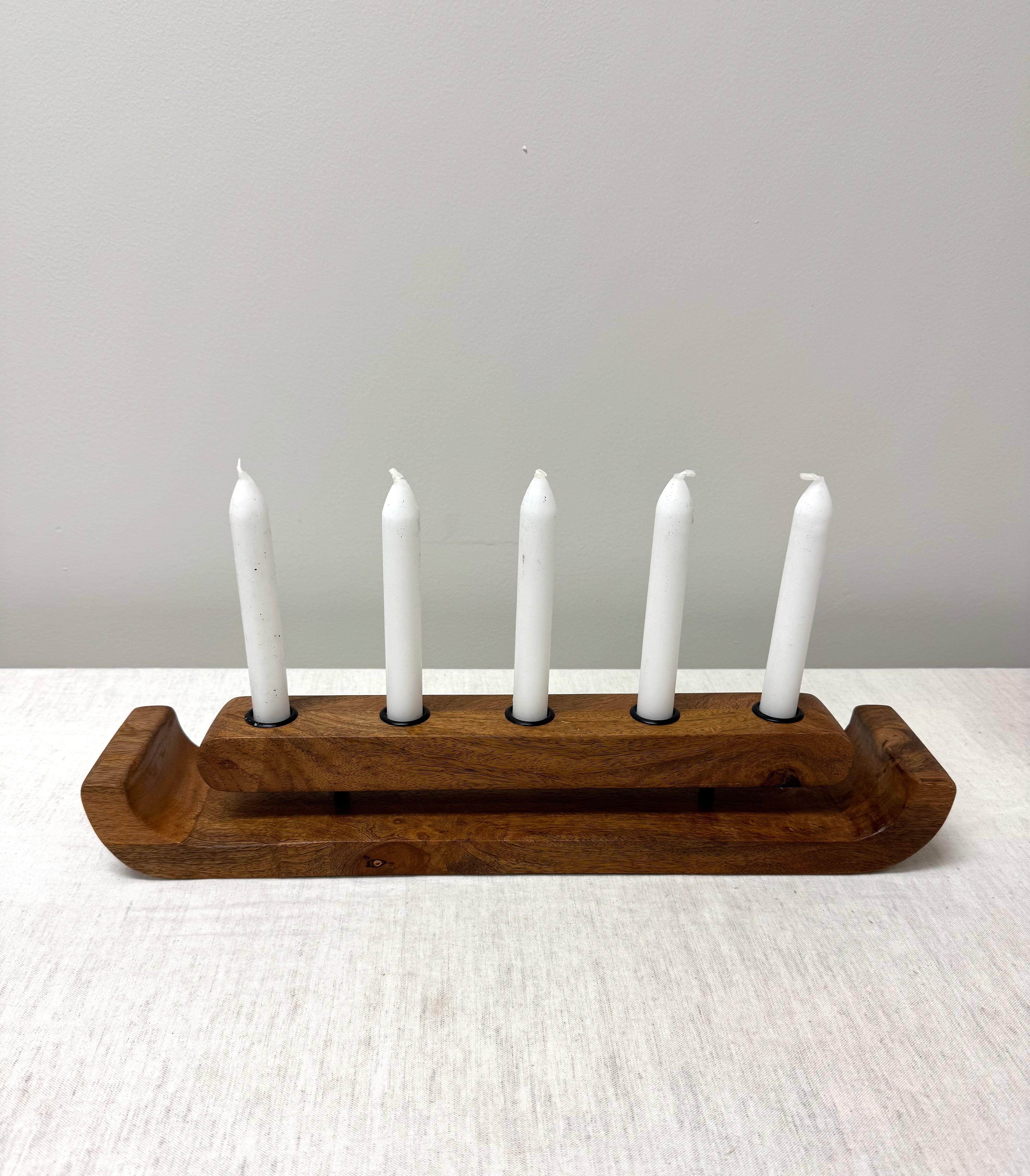 Wood Taper Candle Holder
