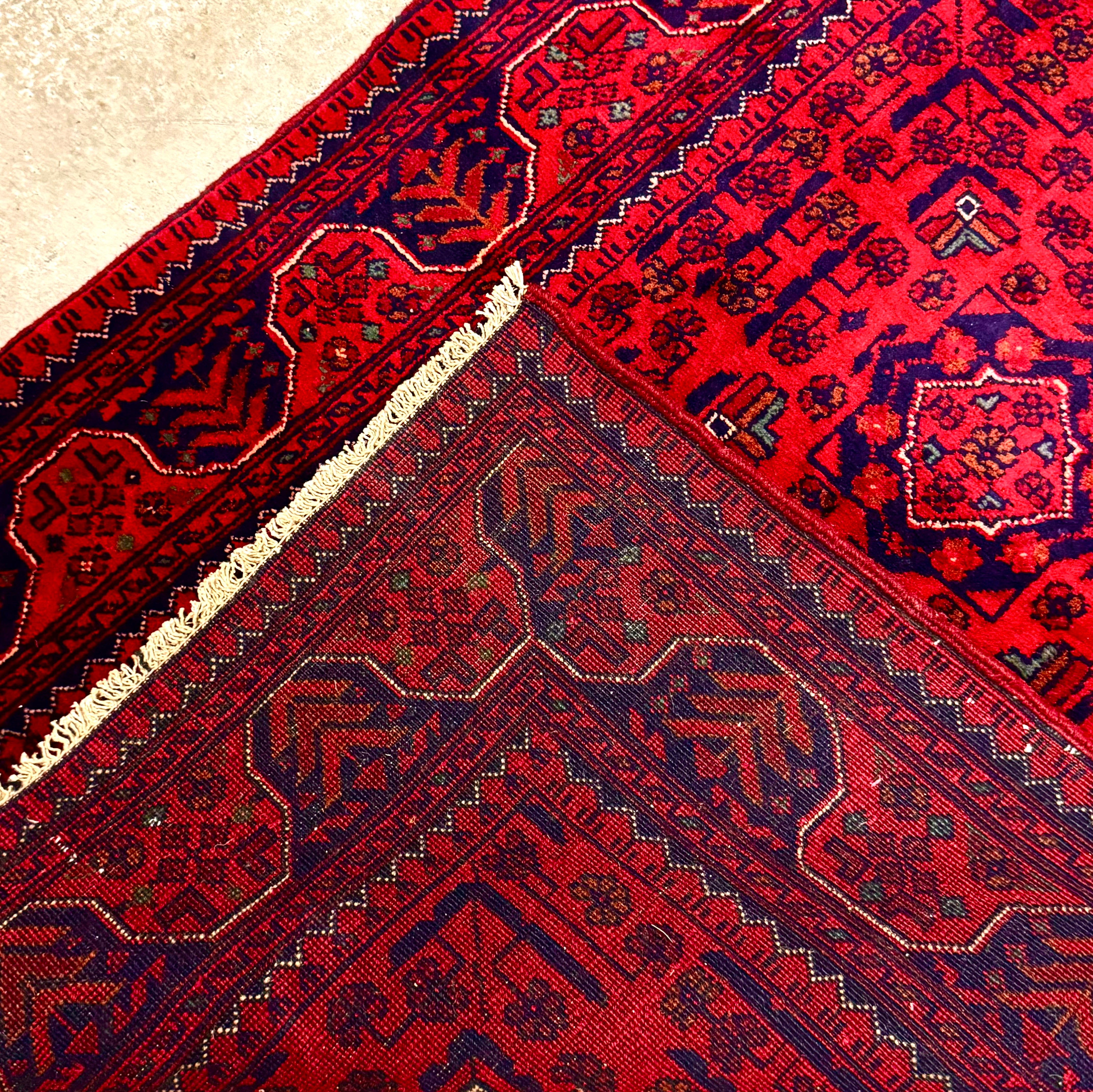 Afghan Deep Red Geometric 9'-8" Runner