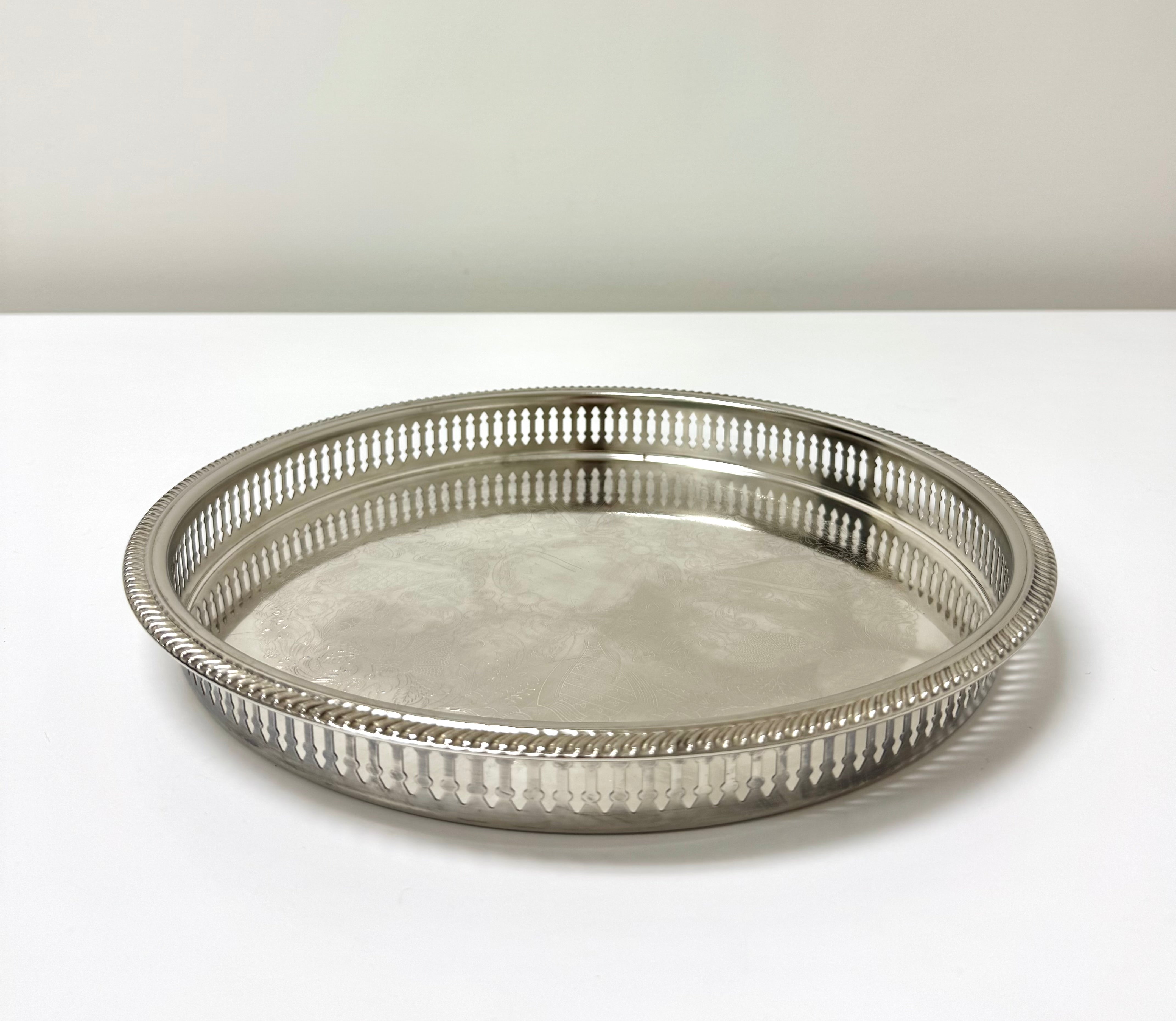 Vintage Silverplate 12-1/2" Gallery Tray
