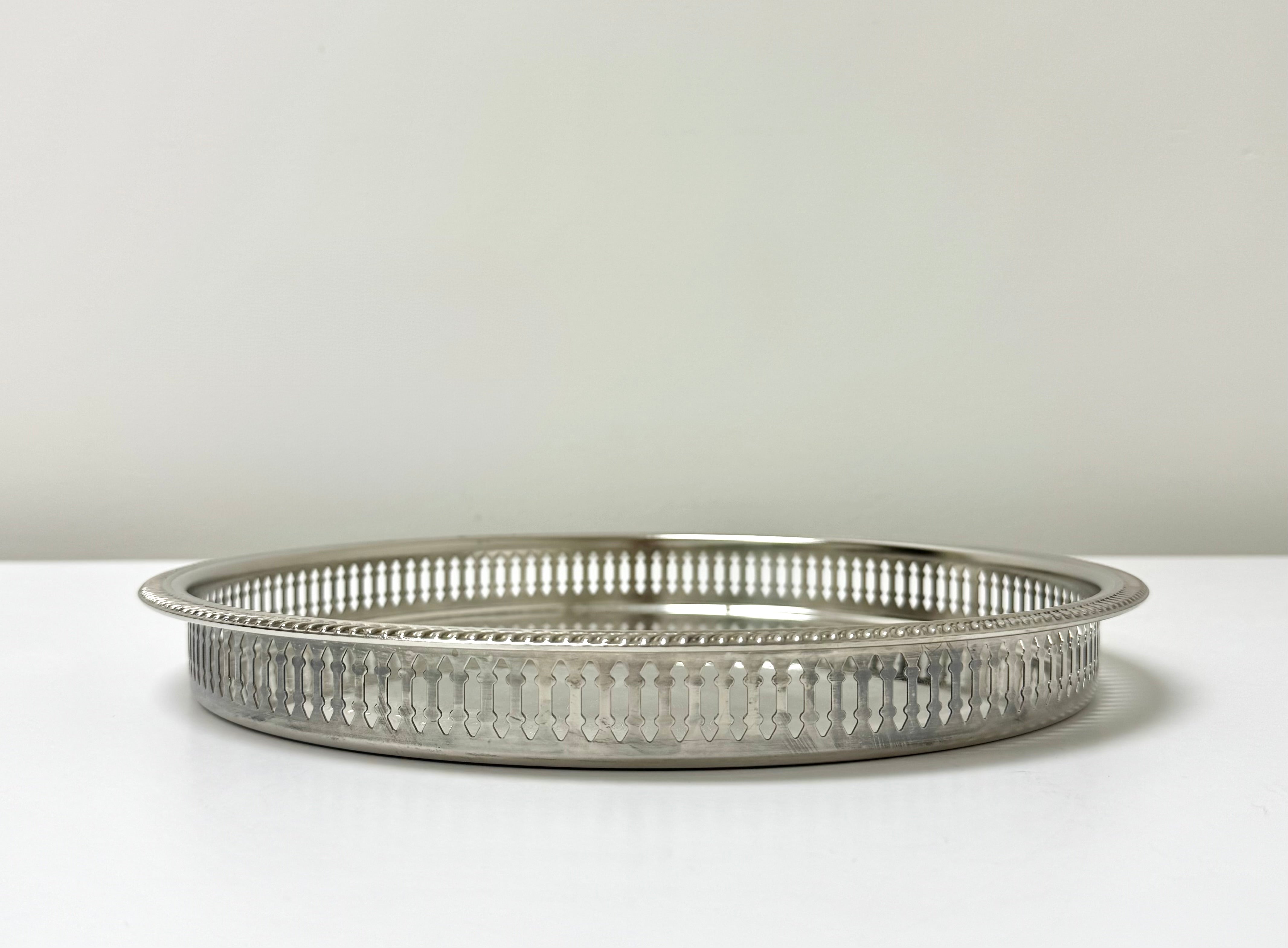 Vintage Silverplate 12-1/2" Gallery Tray