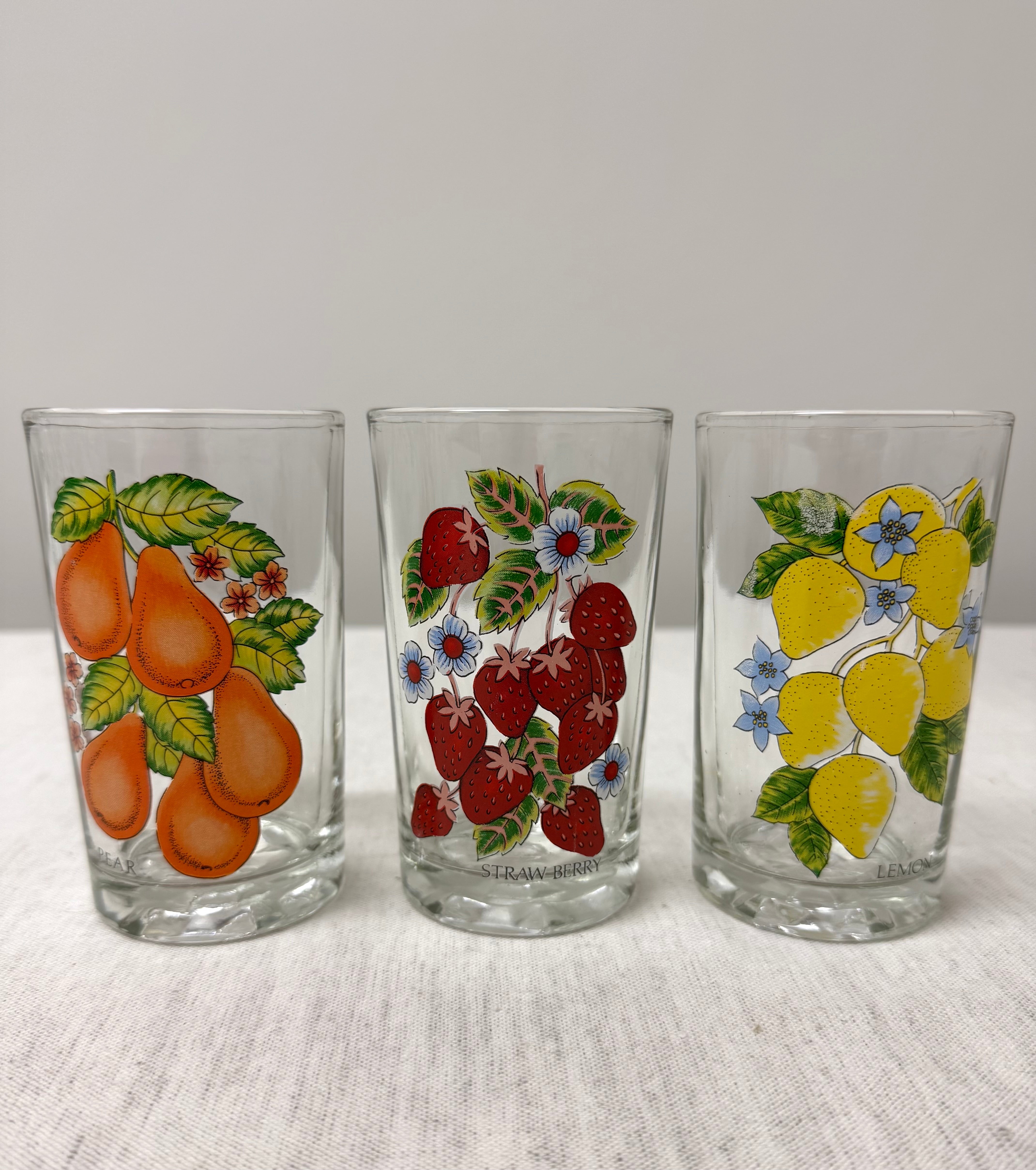 Vintage Fruit Juice Glasses Set of 6