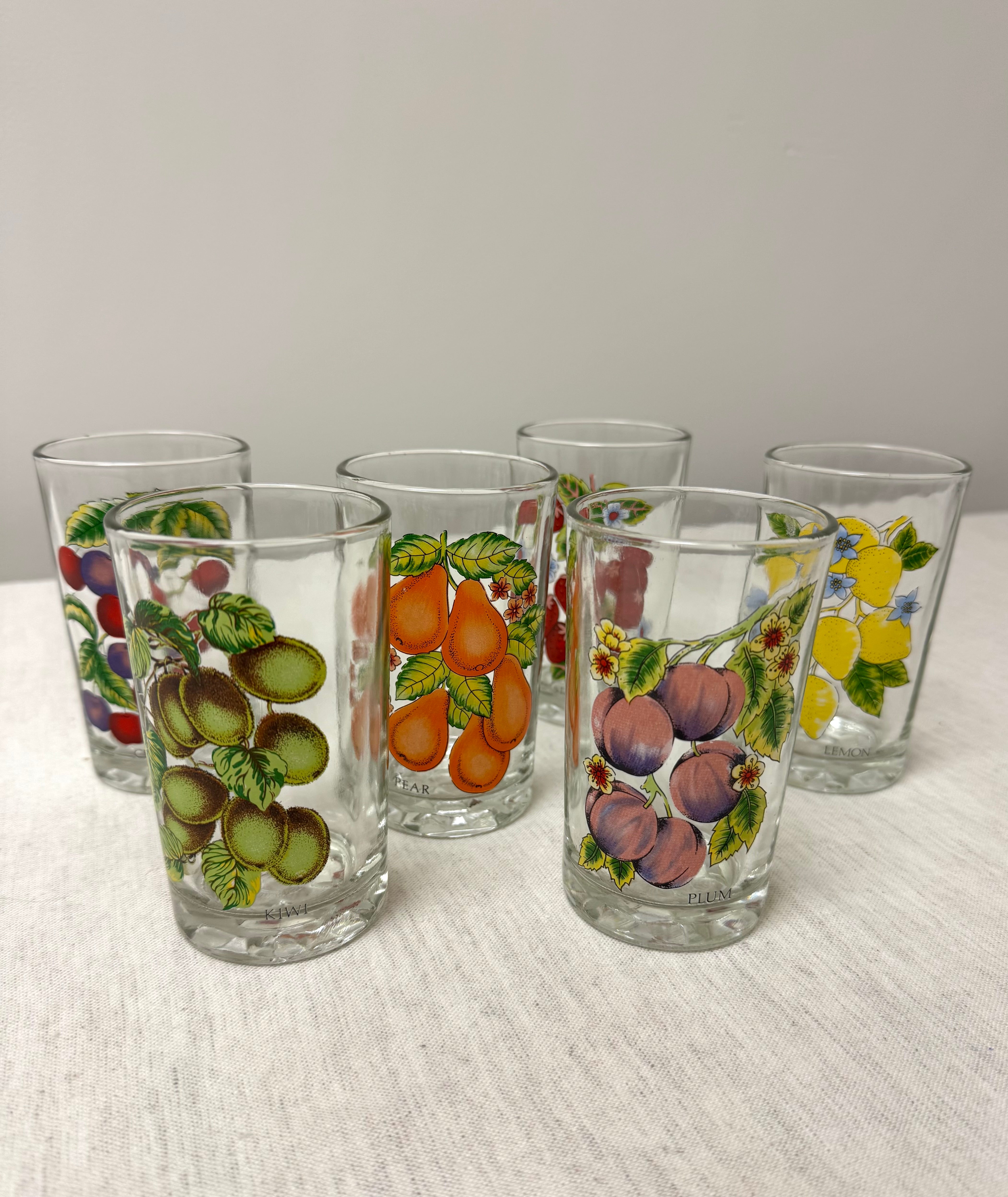 Vintage Fruit Juice Glasses Set of 6