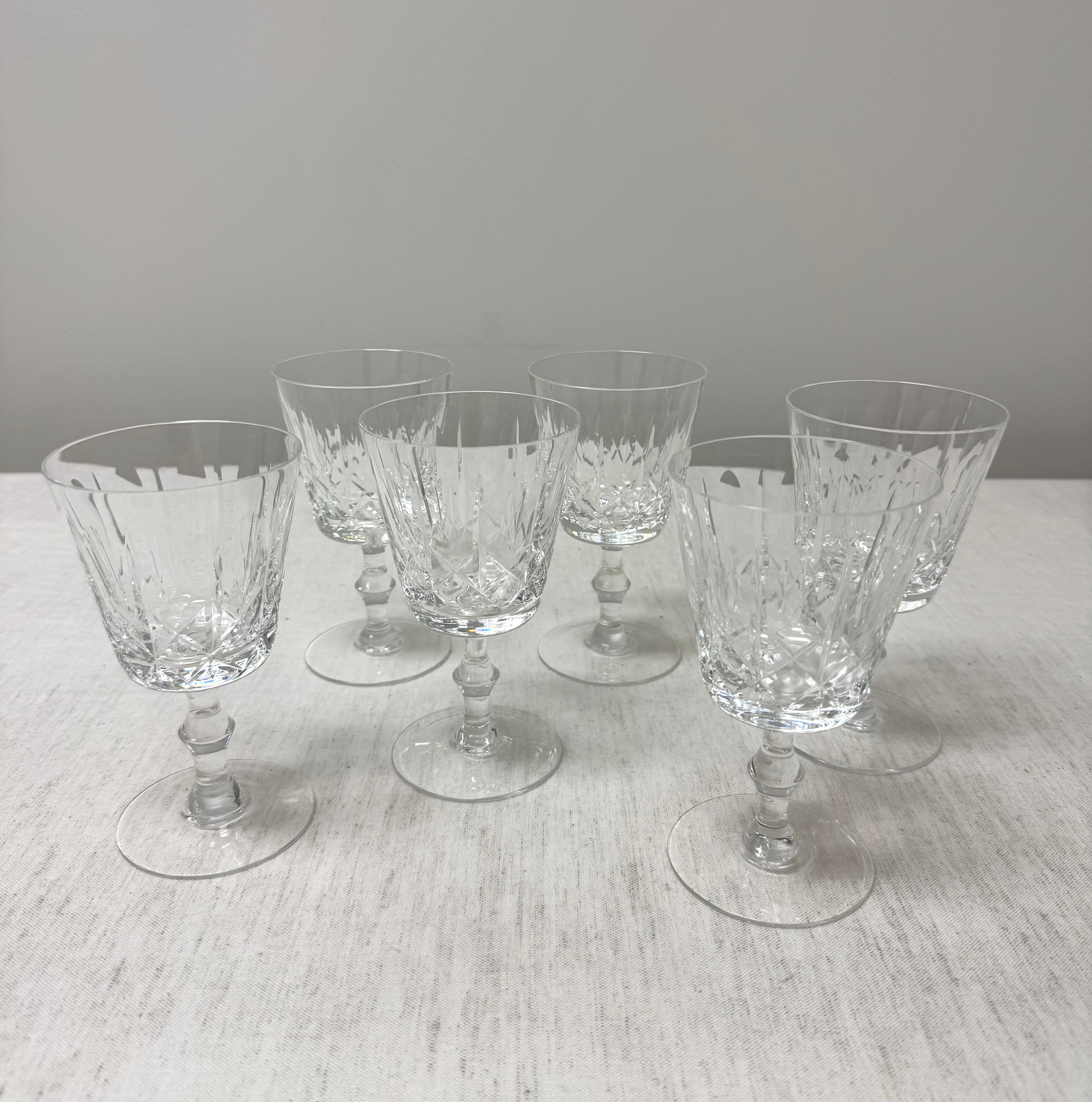 Olive and Cross Crystal Wine Glasses Set of 6