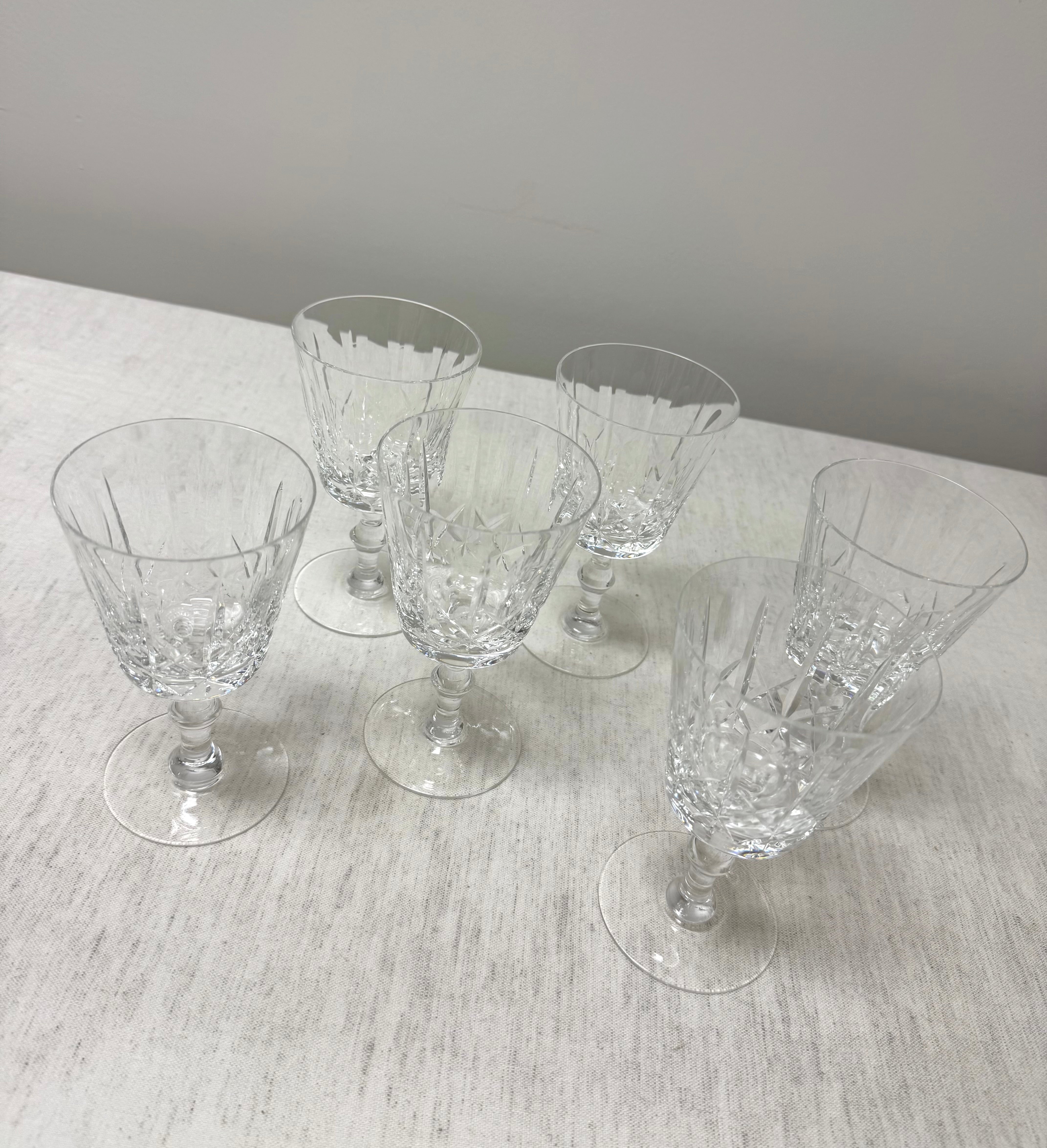 Olive and Cross Crystal Wine Glasses Set of 6