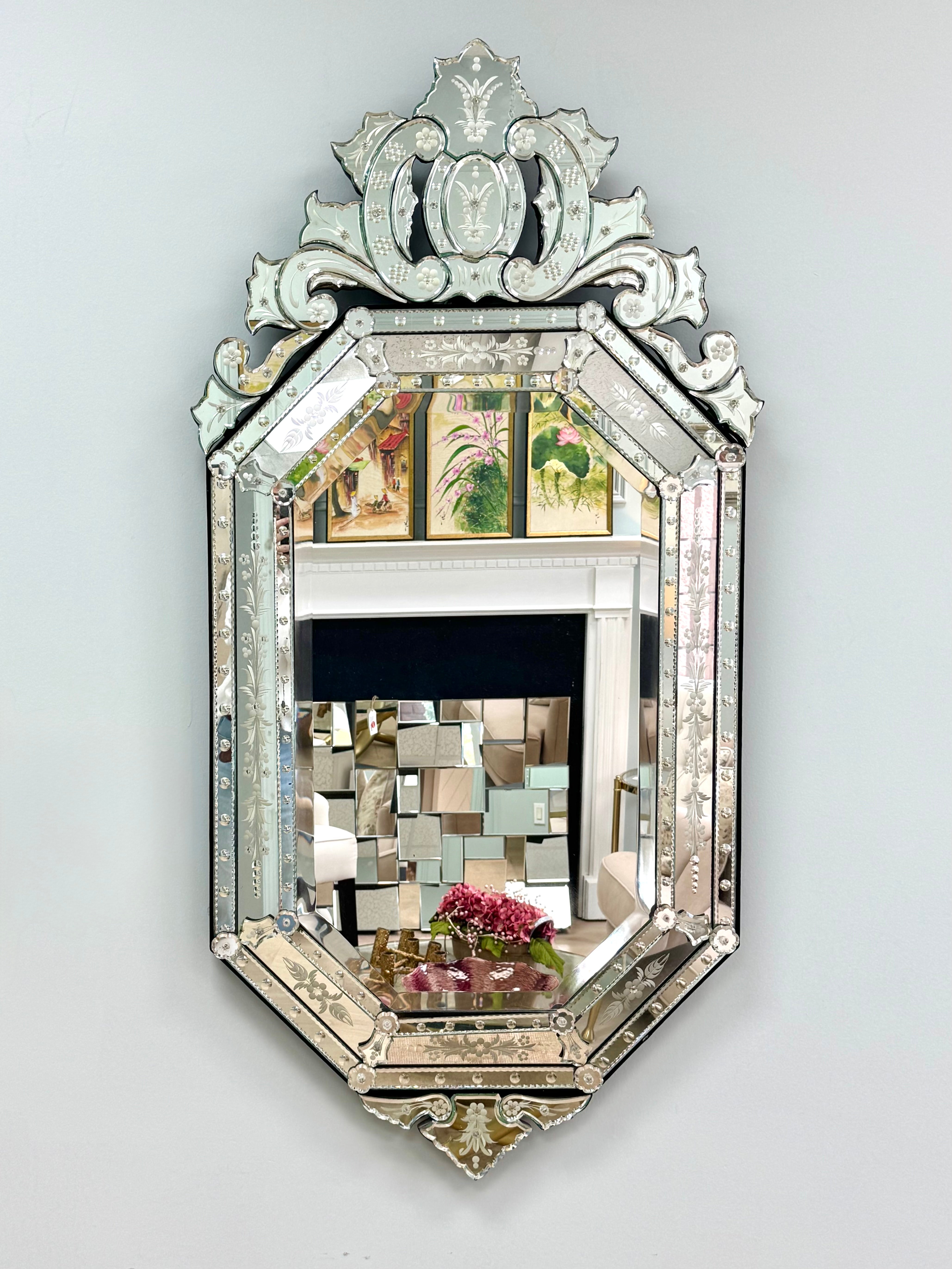 Venetian Etched Glass Mirror