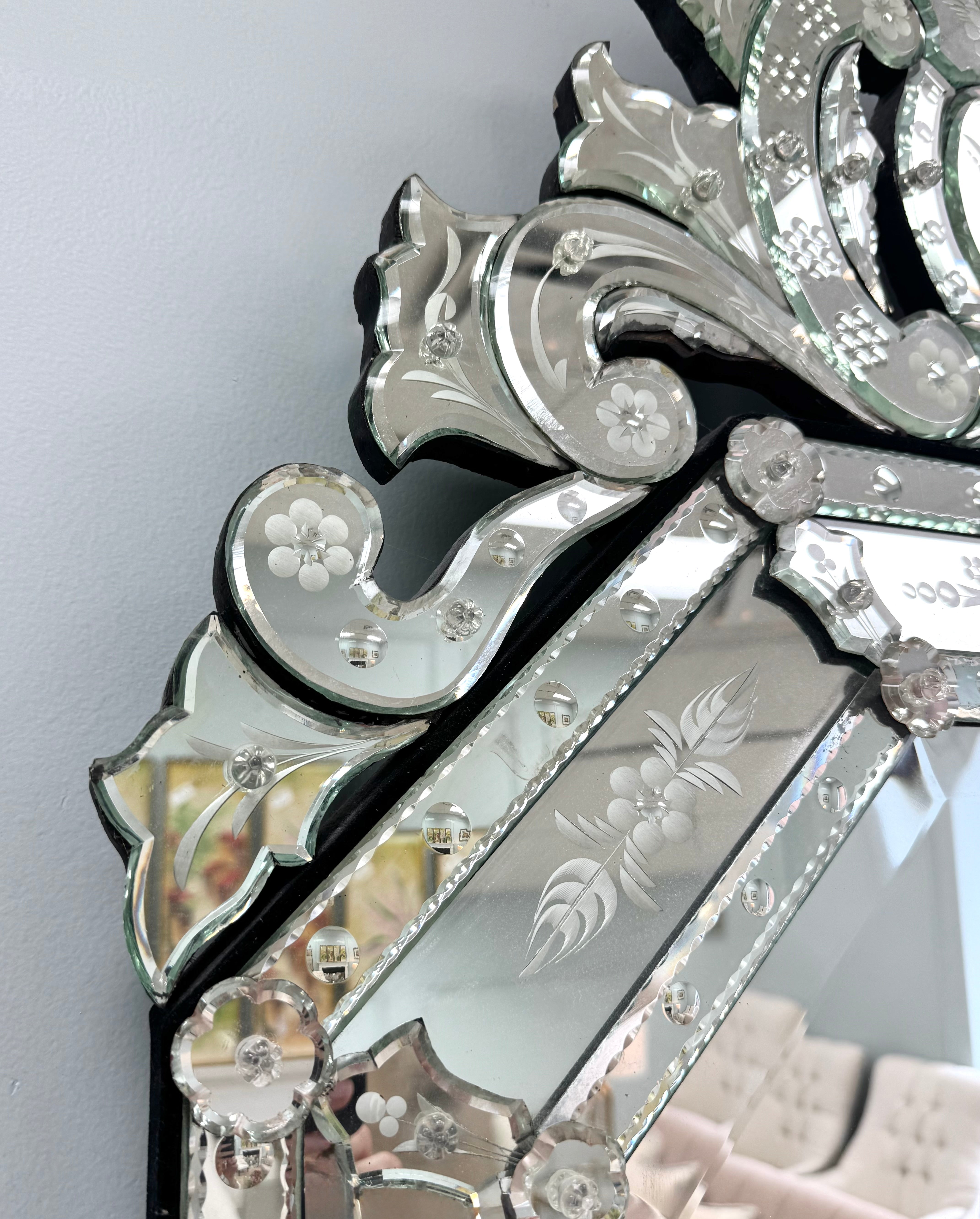 Venetian Etched Glass Mirror