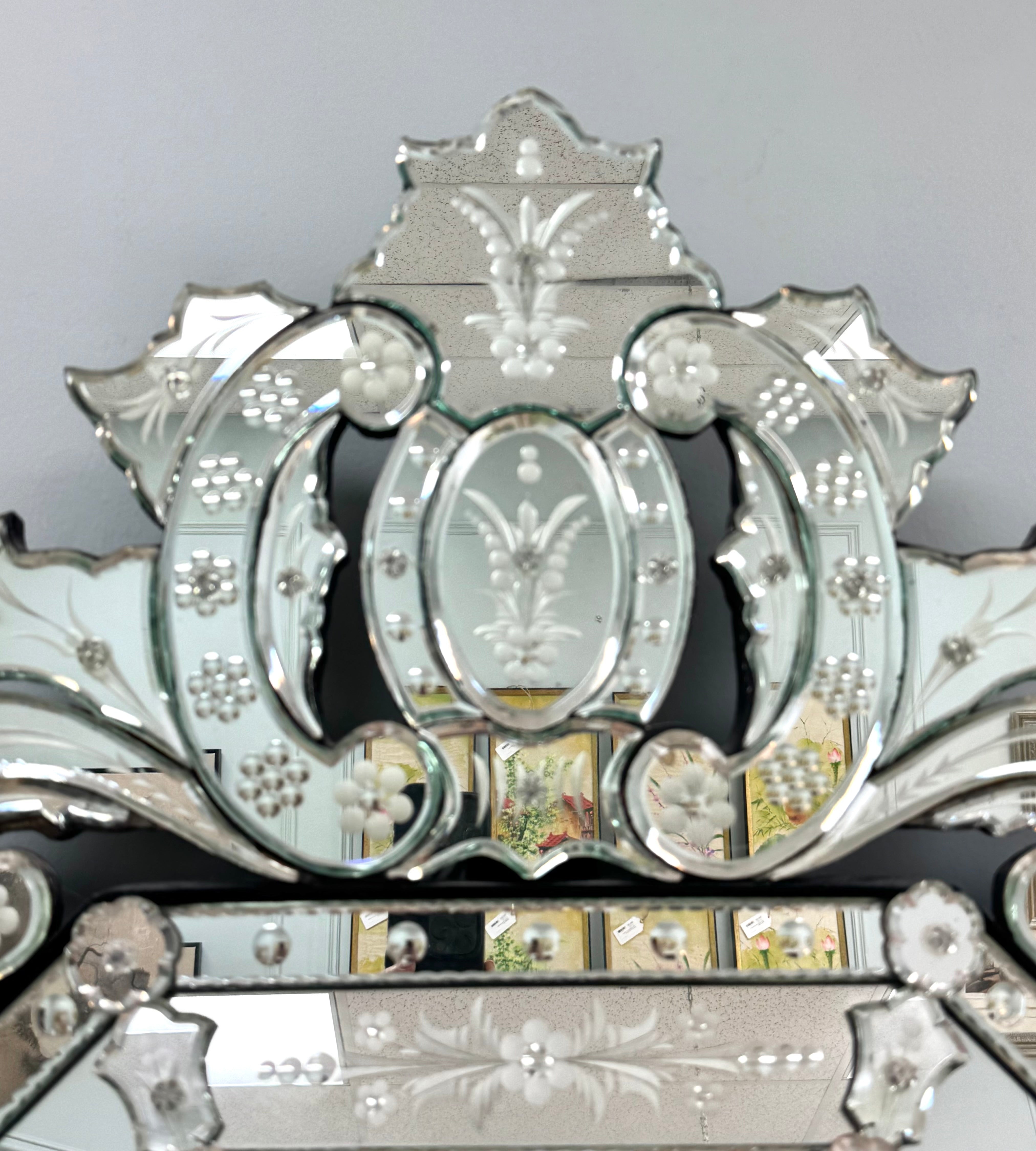Venetian Etched Glass Mirror