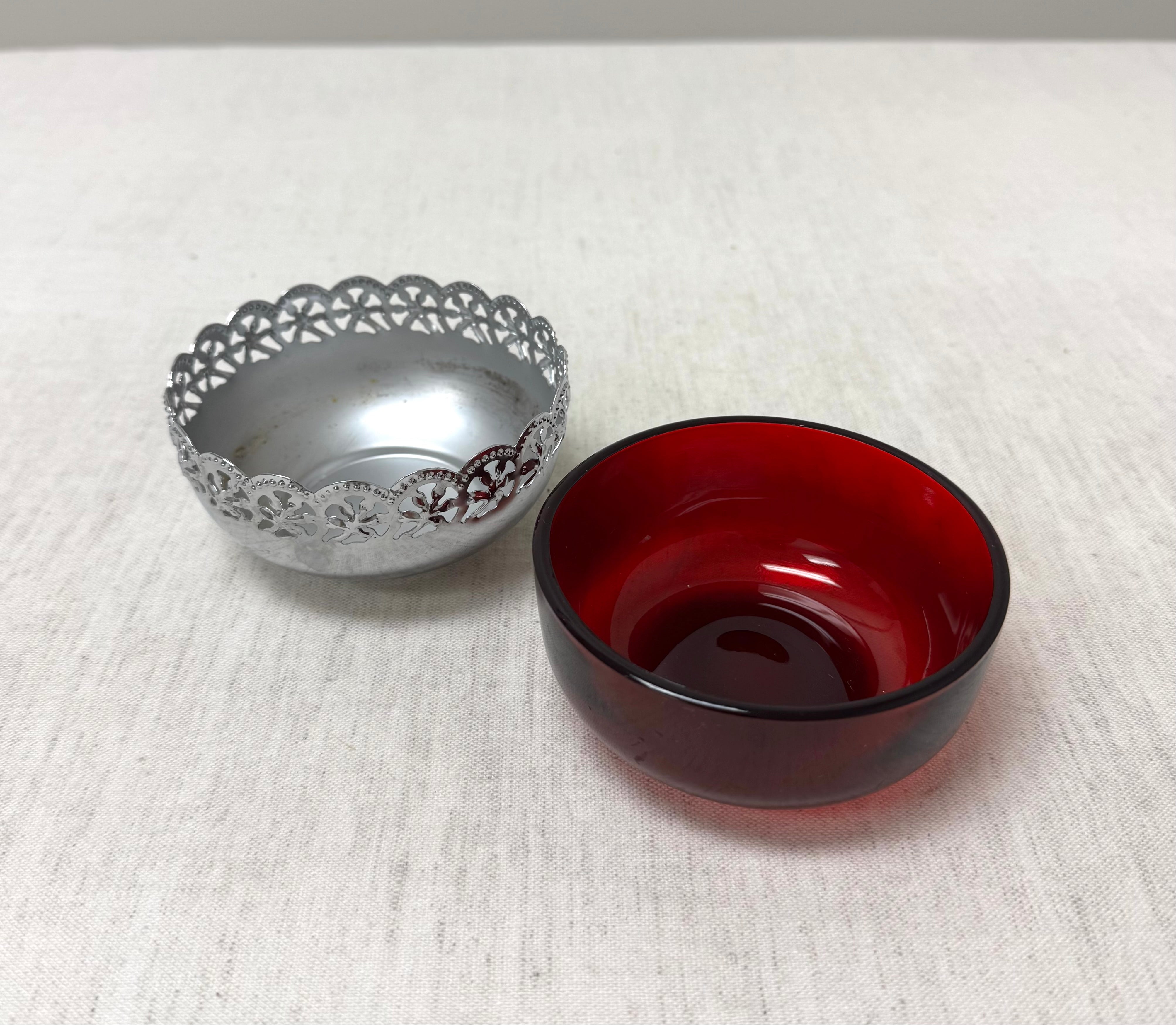 CELTIC Dish with Ruby Red Glass Bowl