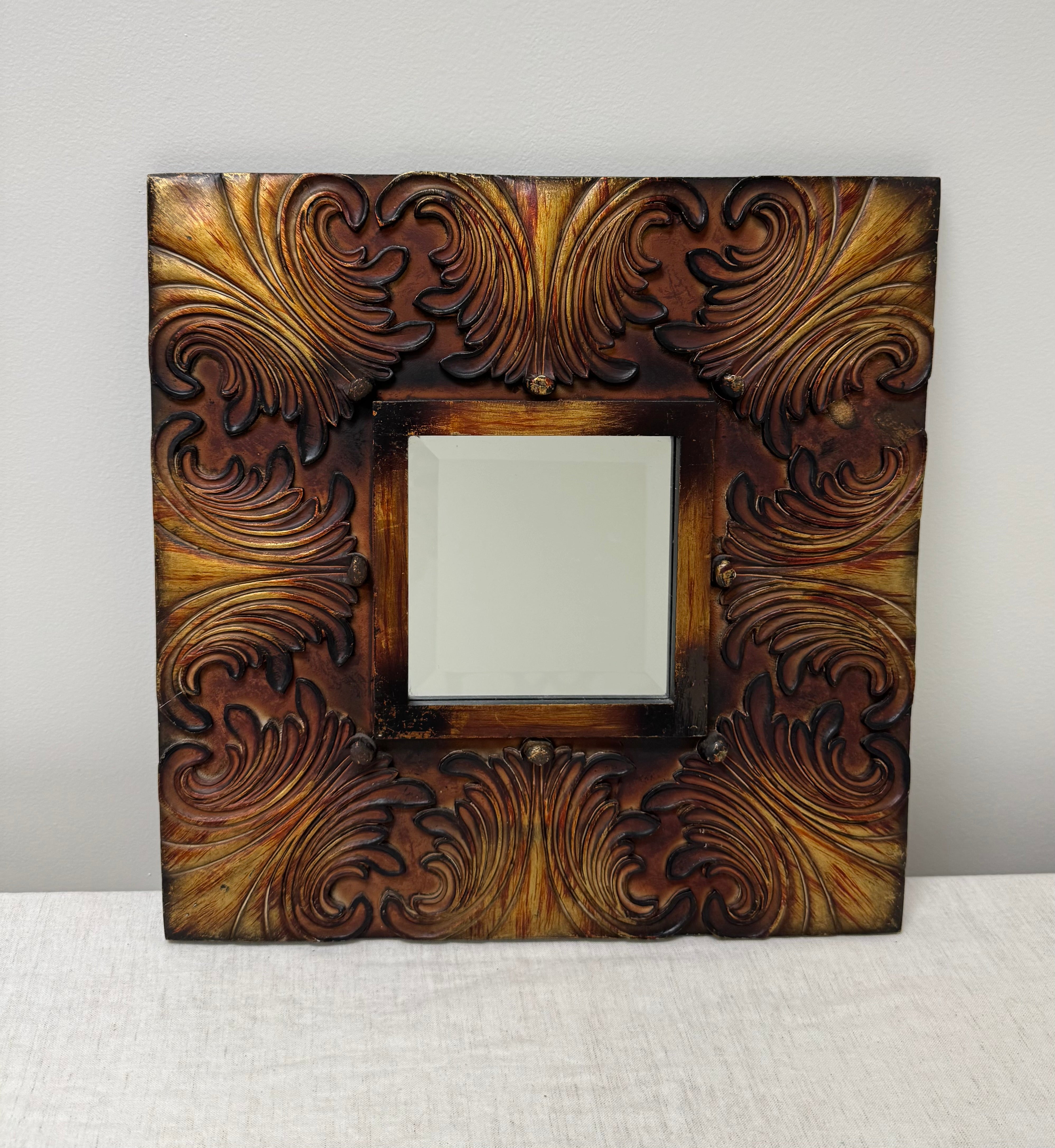 Paisley Swirl Carved Mirror