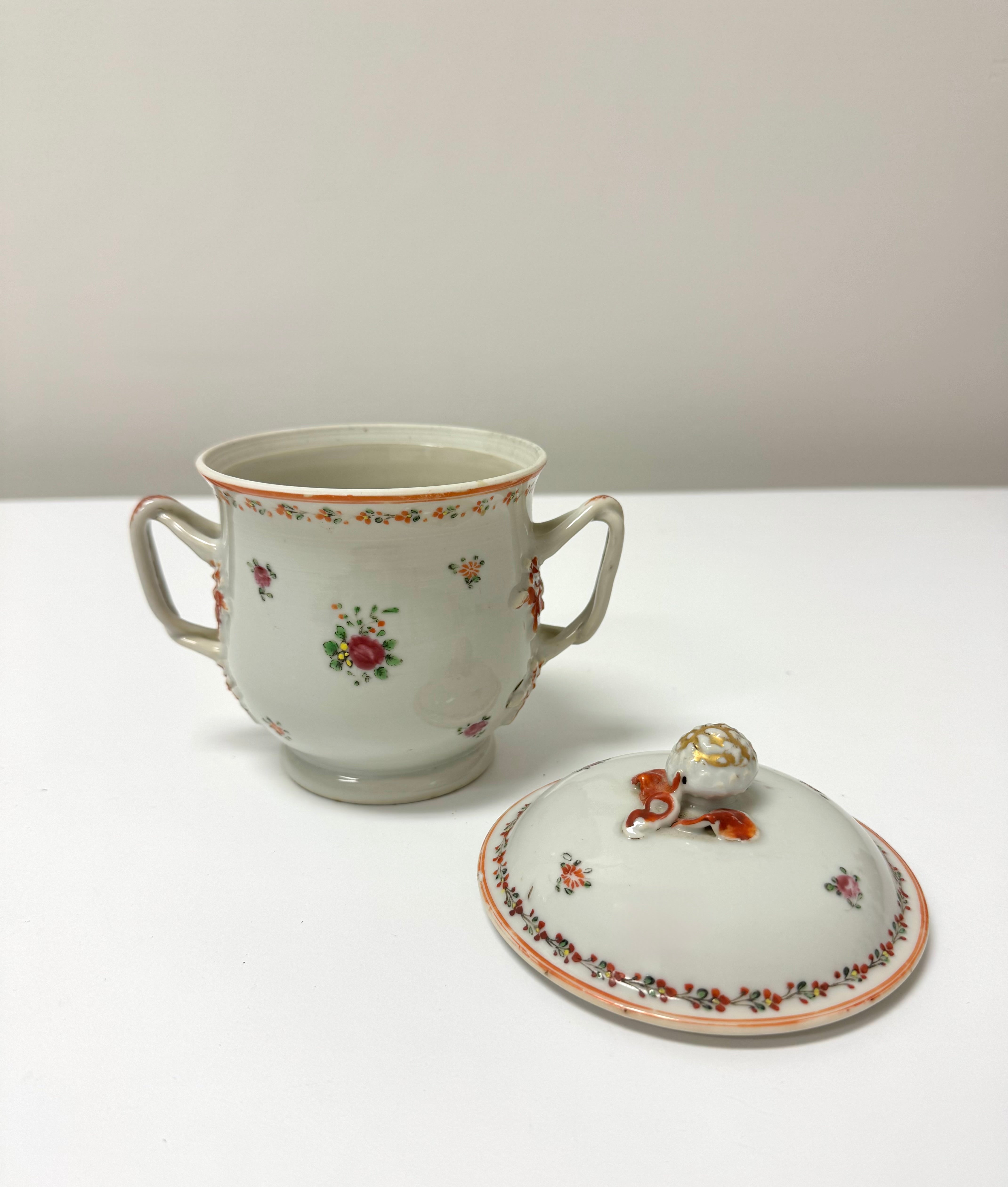 Antique Chinese Export 'Famille Rose' Covered Jar (19thC.)